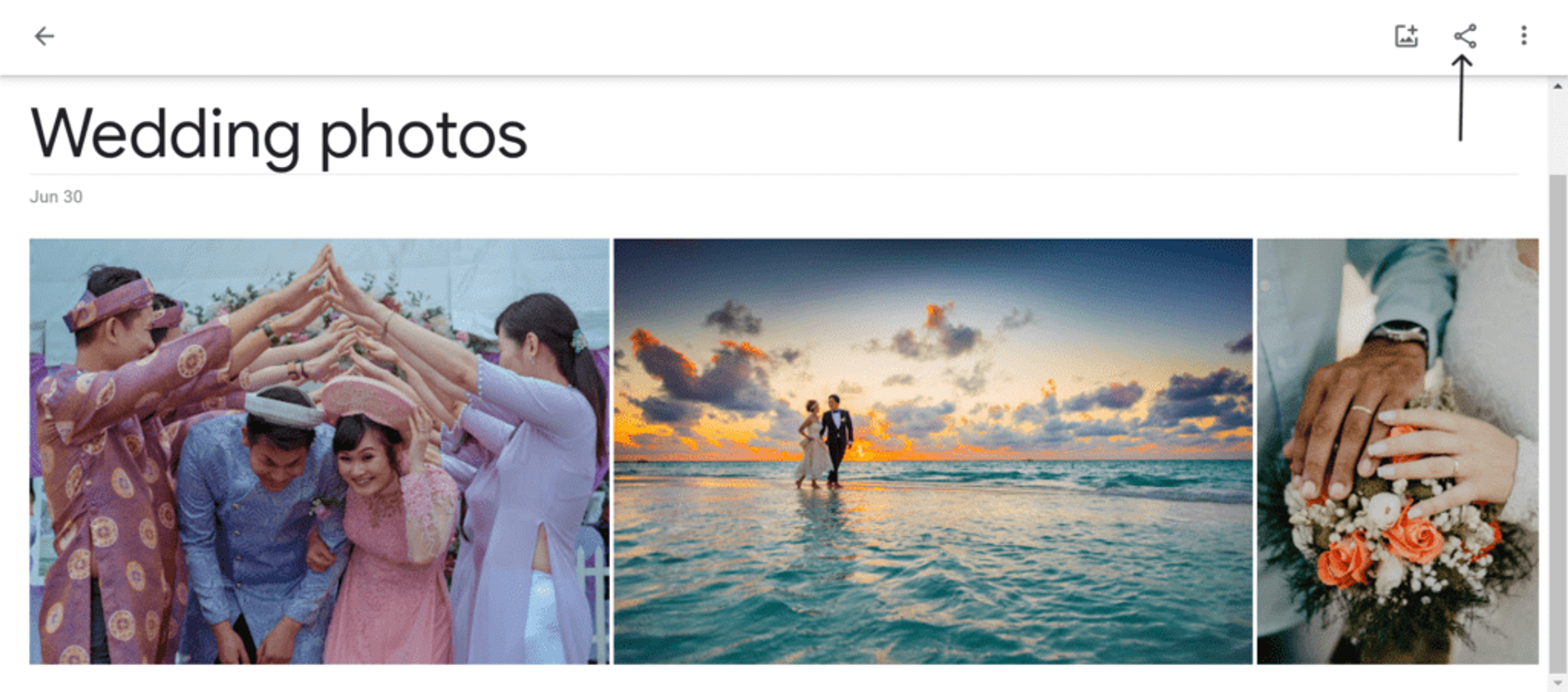 Open the folder that contains the wedding photos