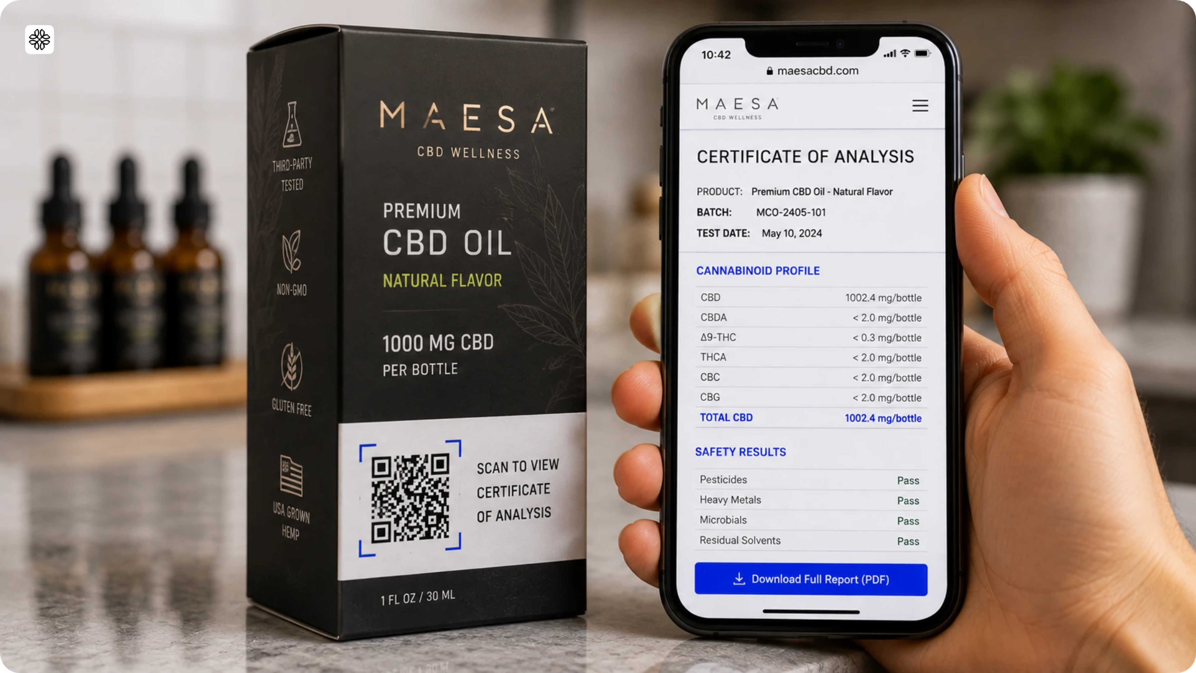 QR Code example - QR-coded certificate by Maesa