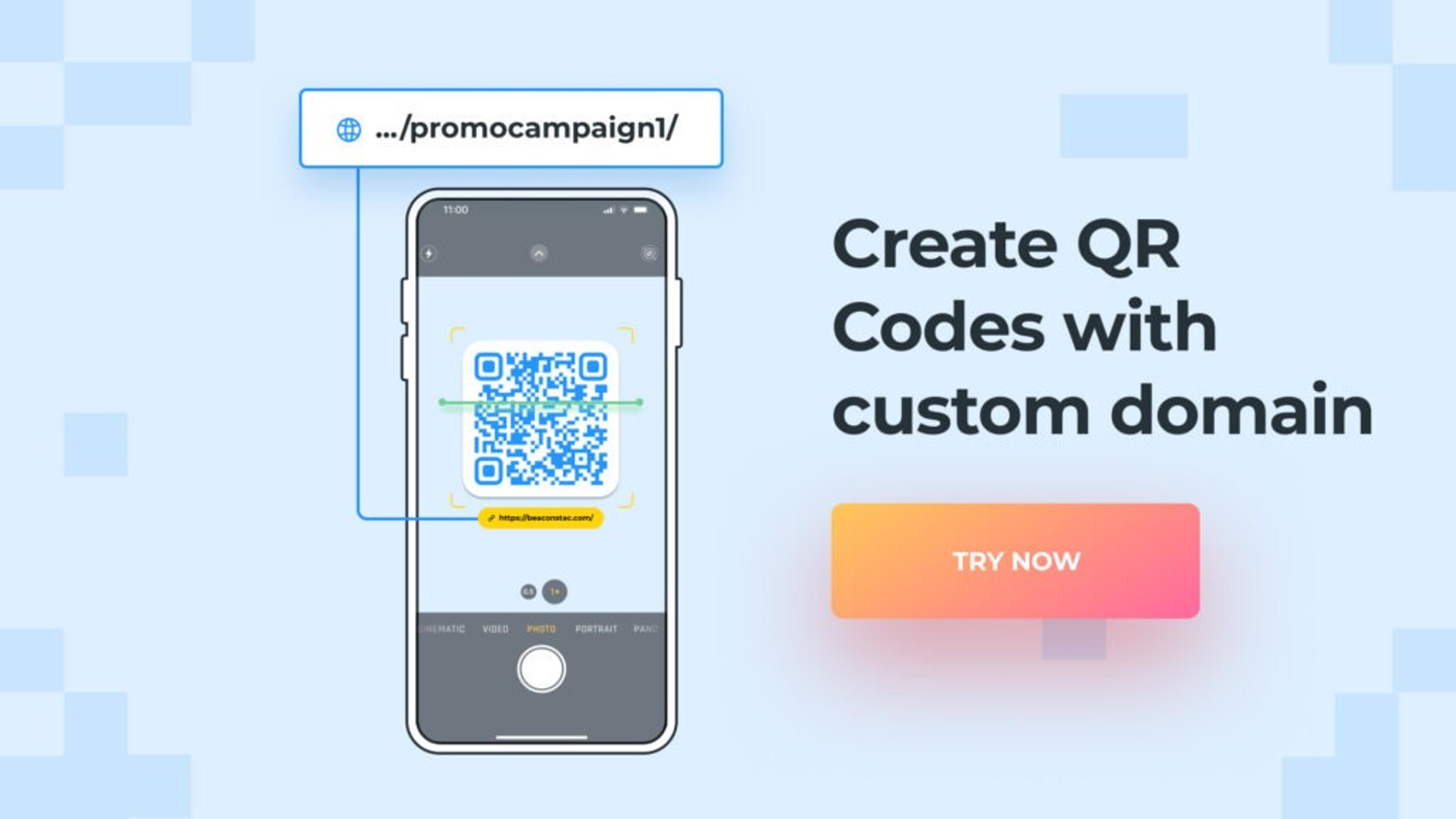 Create QR Codes with custom domain on Uniqode