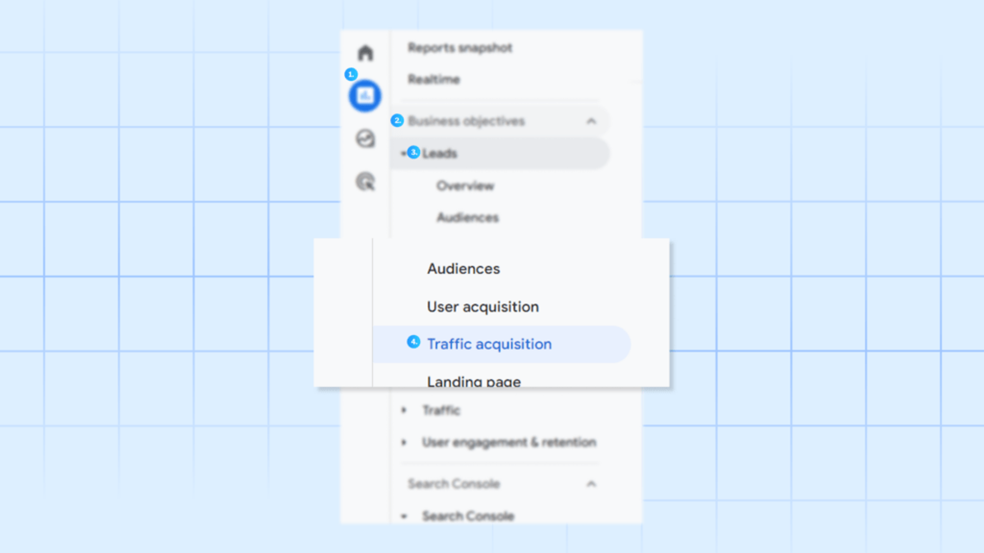 Traffic acquisition report on GA4