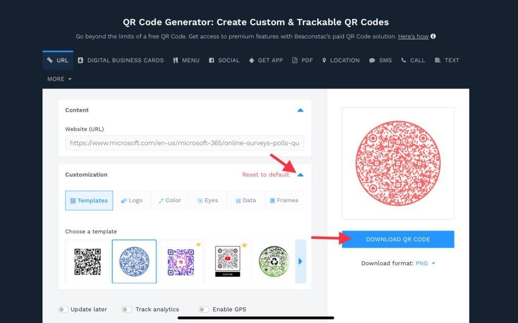 Customize your free QR Code for print
