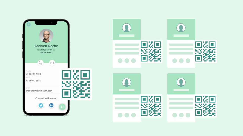 Healthcare professionals create QR Codes for business cards to virtually share a doctor’s contact information