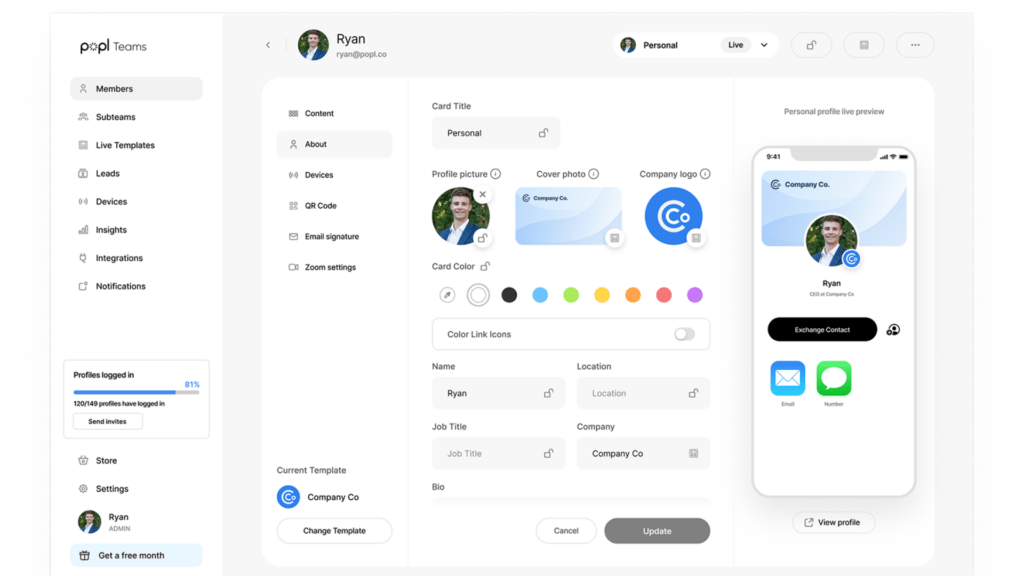 Create customizable digital business cards with Popl