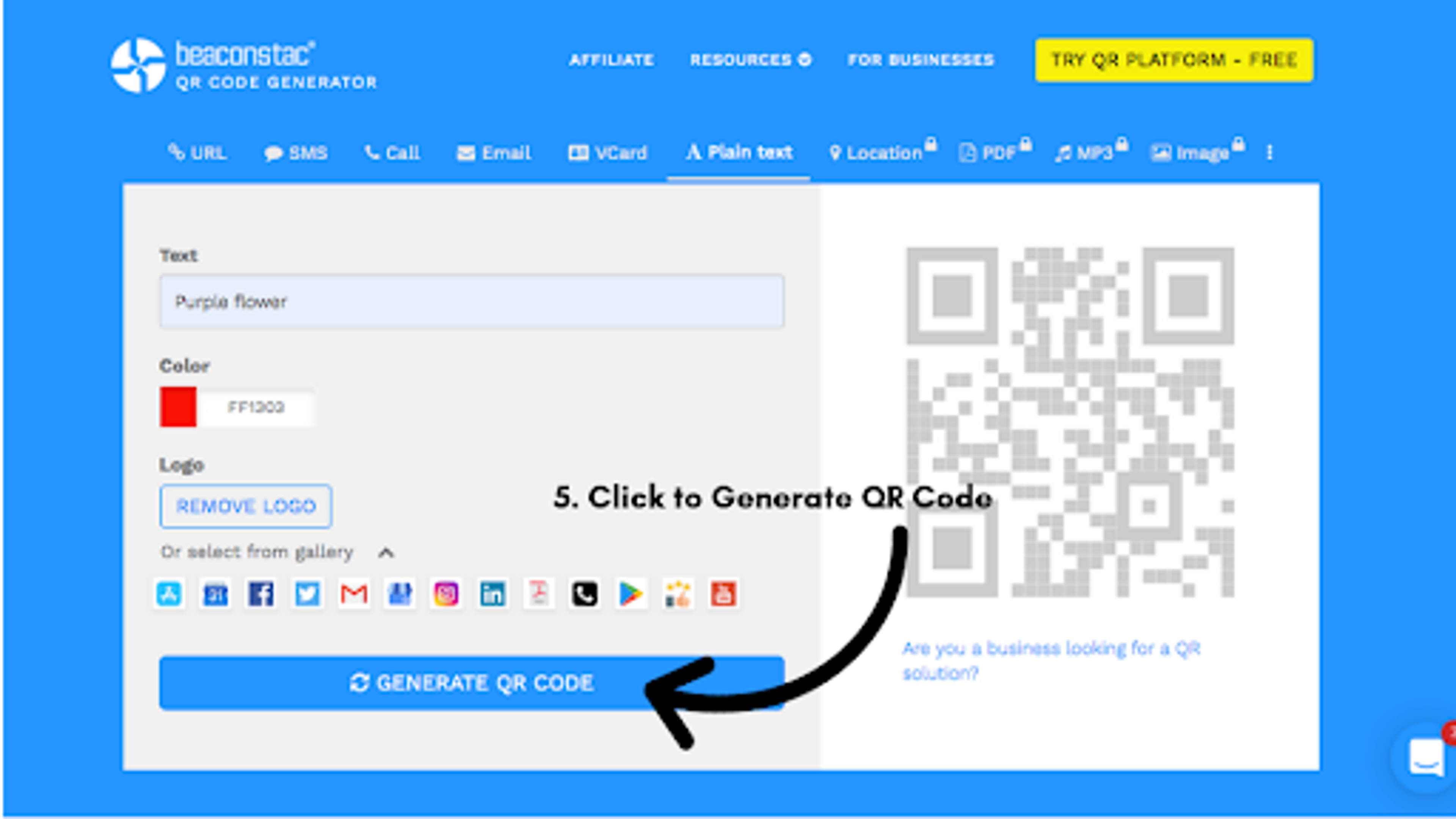  Generate the QR Code