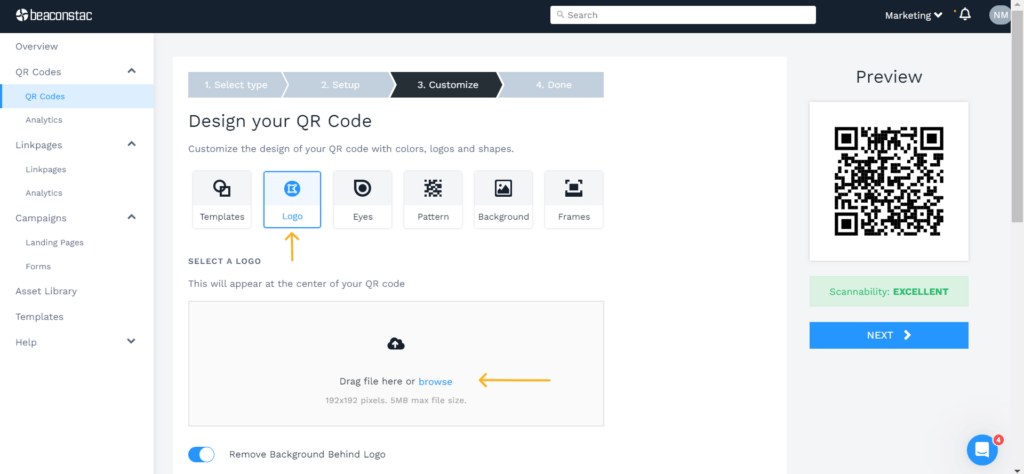 Add a logo to the QR Code