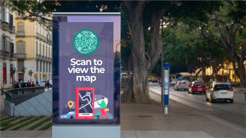 QR code signages for street map