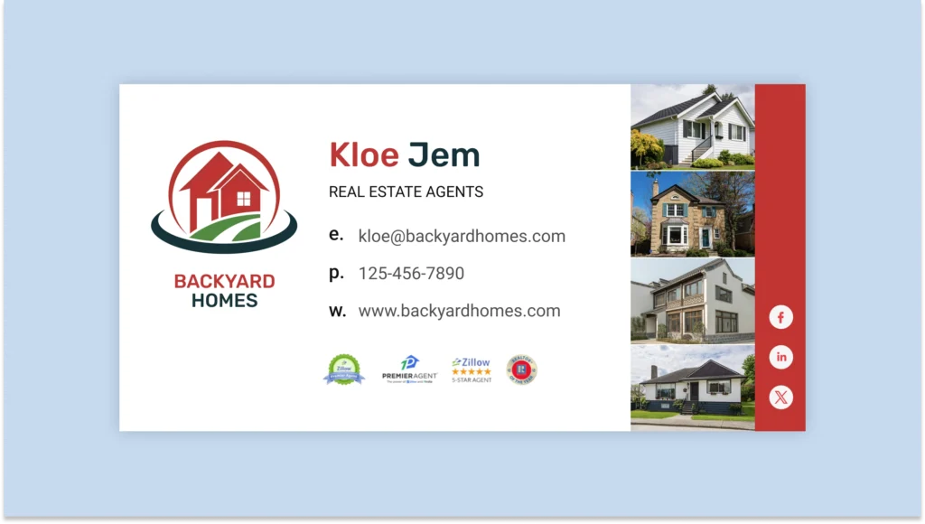 Template for realtor email signature