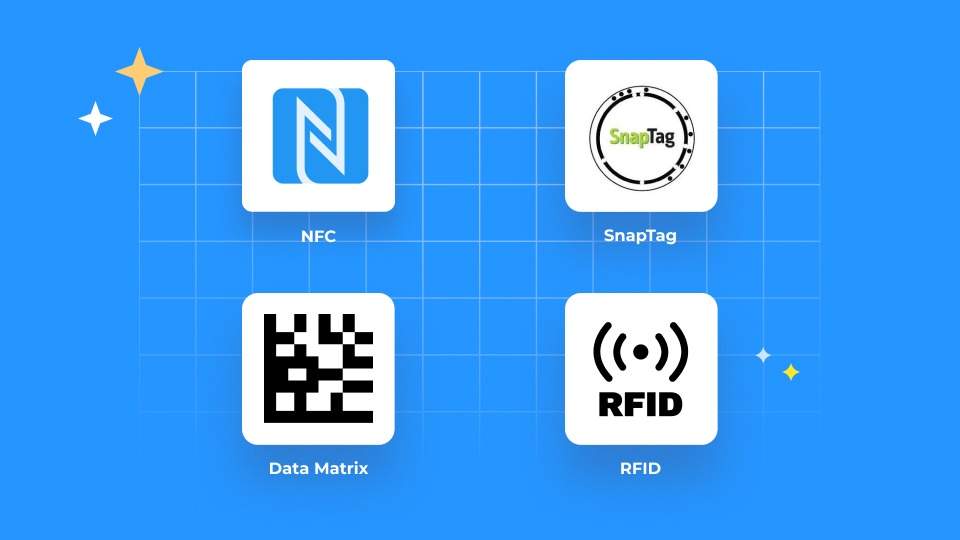 Common QR Code alternatives- snaptag, data matrix, nfc, rfid