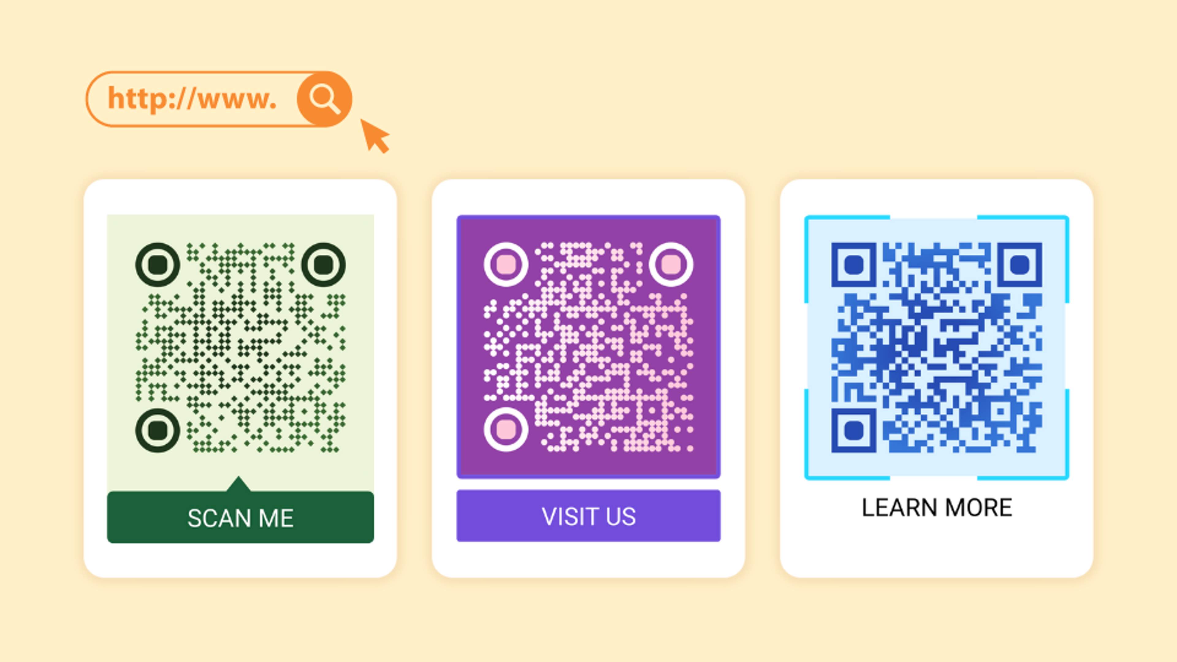QR Code Generator with text below for a website