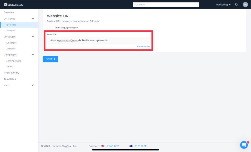 Paste the URL that leads to the coupon content