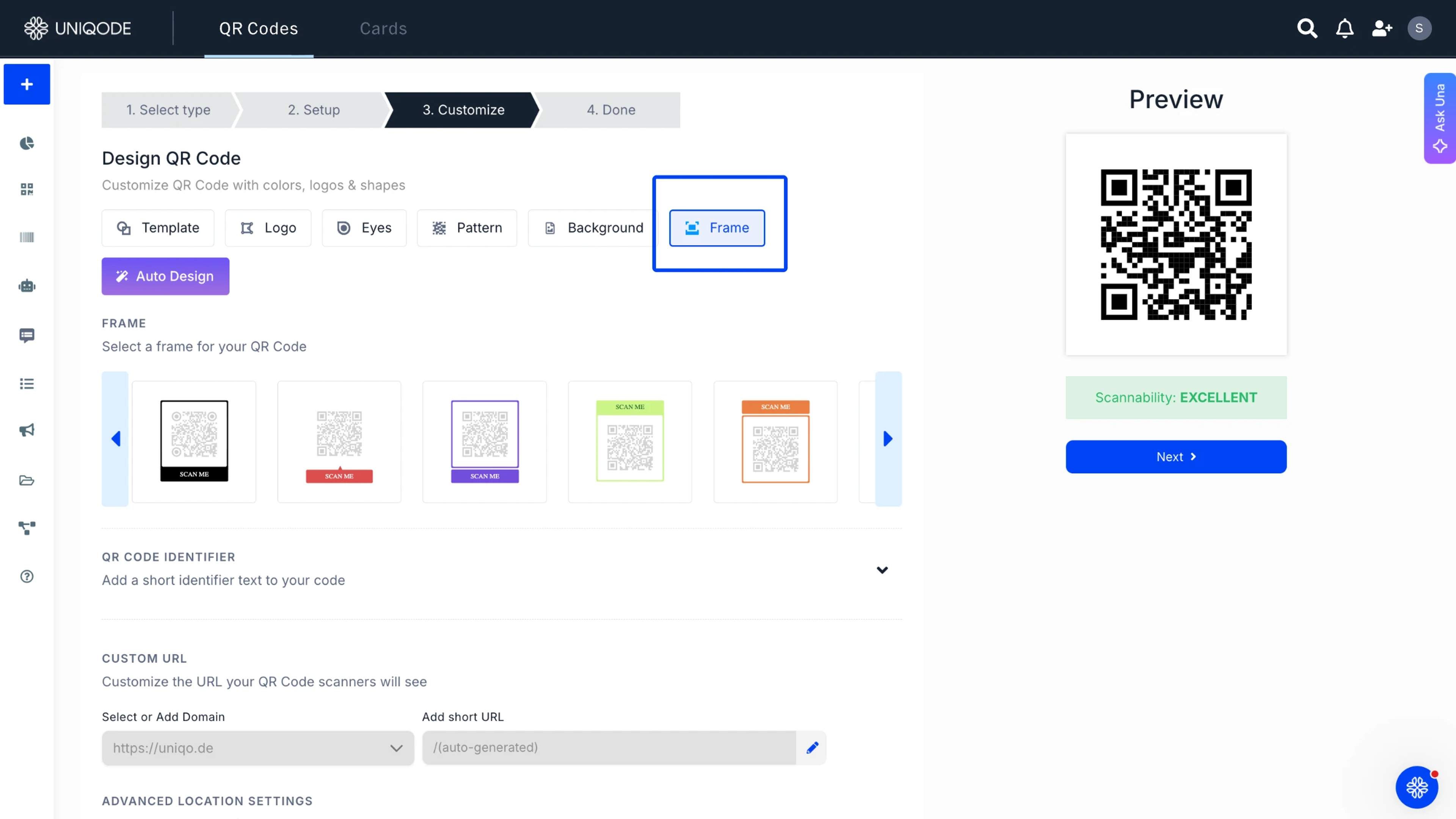 add a frame to the QR Code