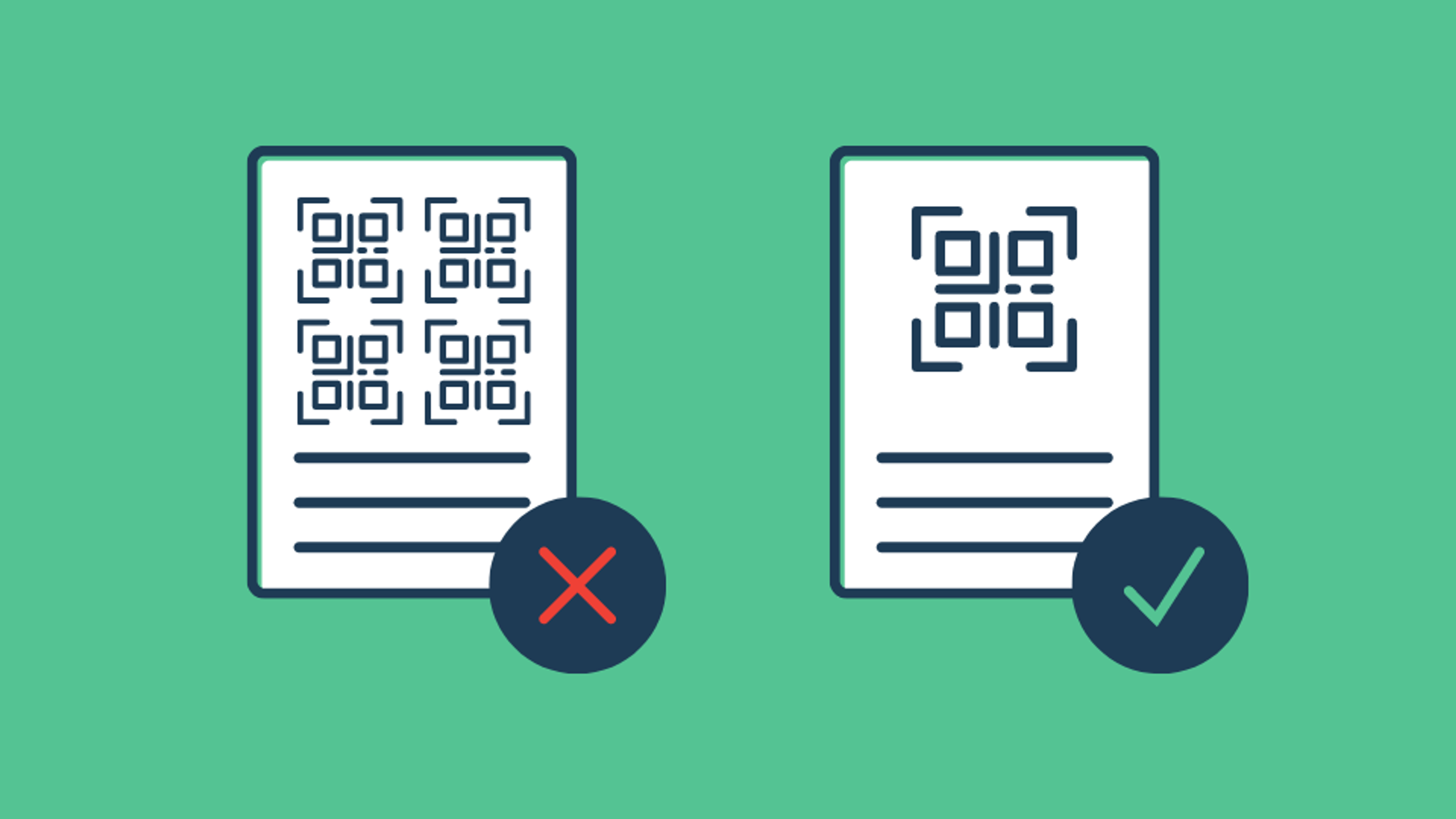 Avoid using multiple QR Codes next to each other