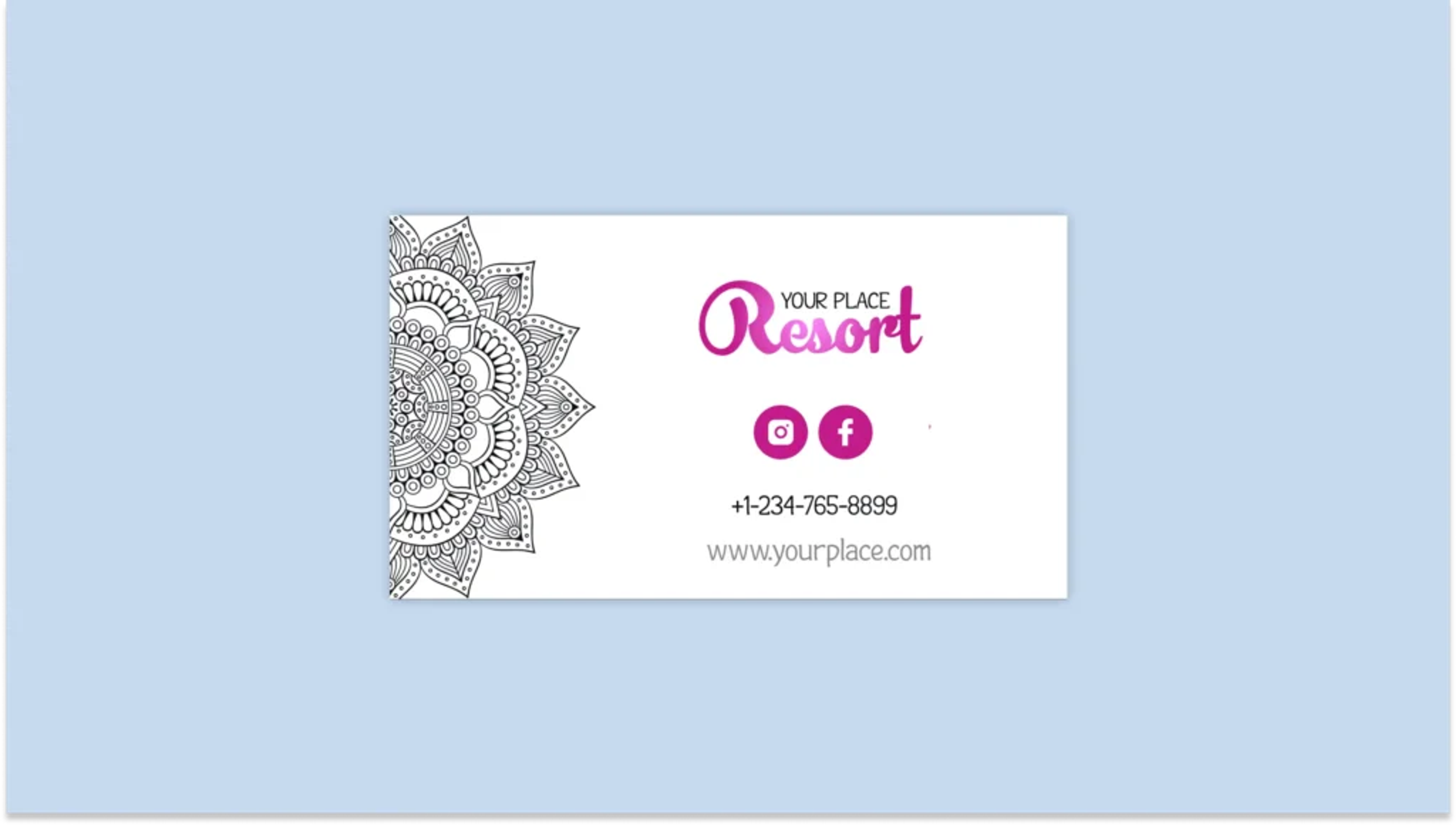 Business card with social media information