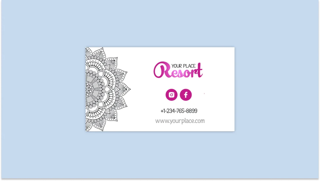 Business card with social media information