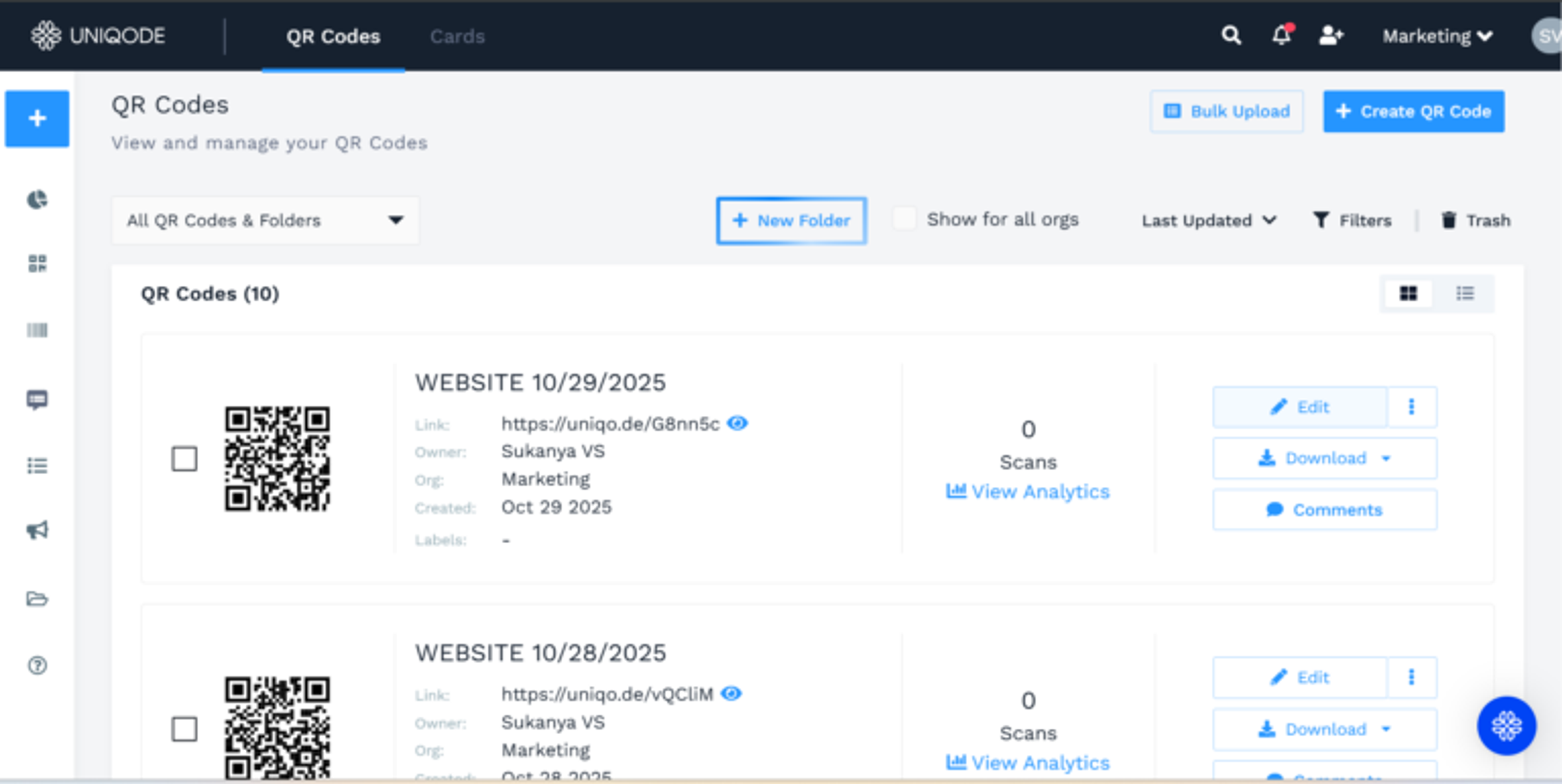 Edit your QR Codes at any time