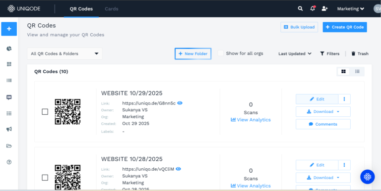 Edit your QR Codes at any time