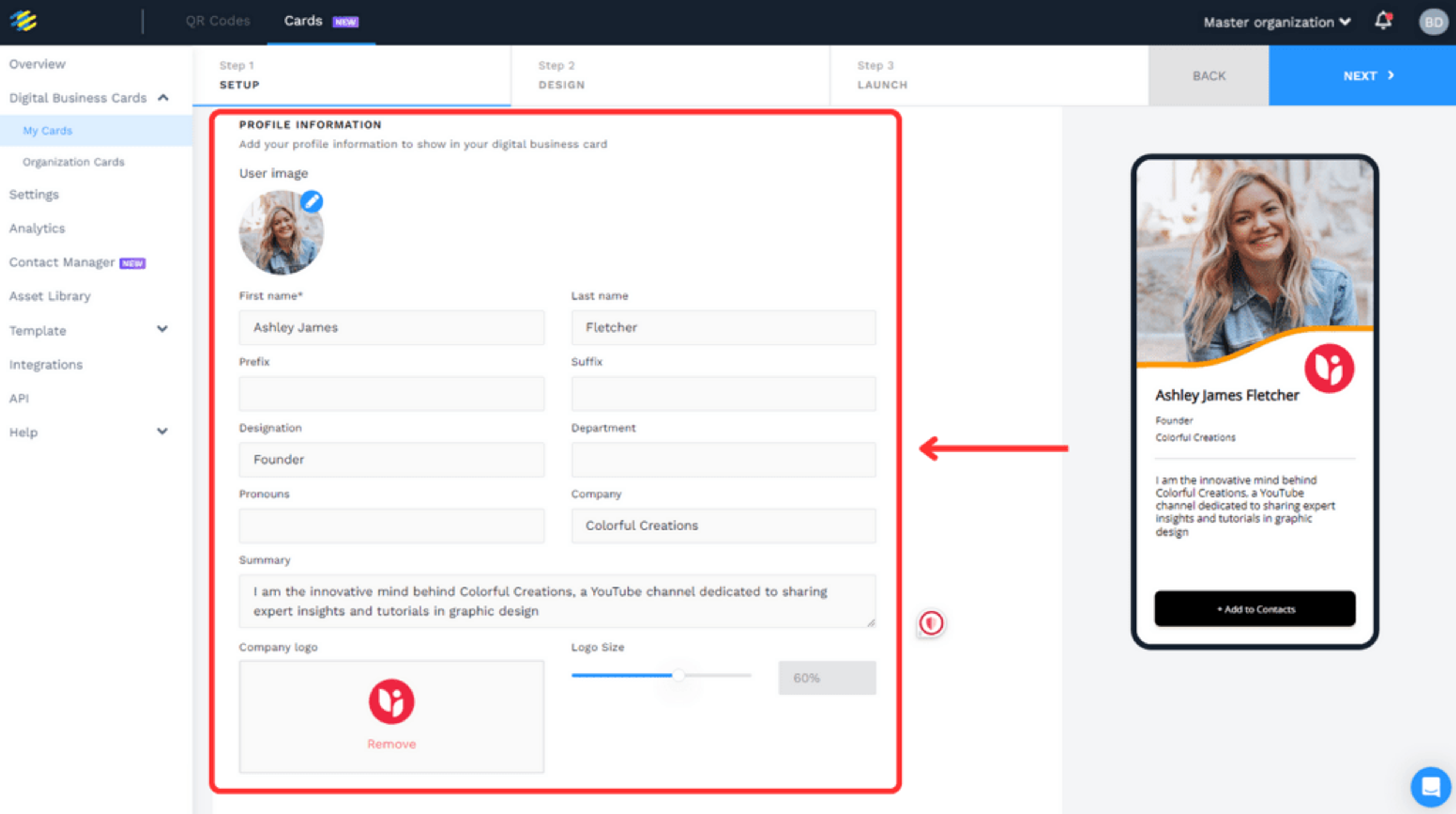 Set up your profile information
