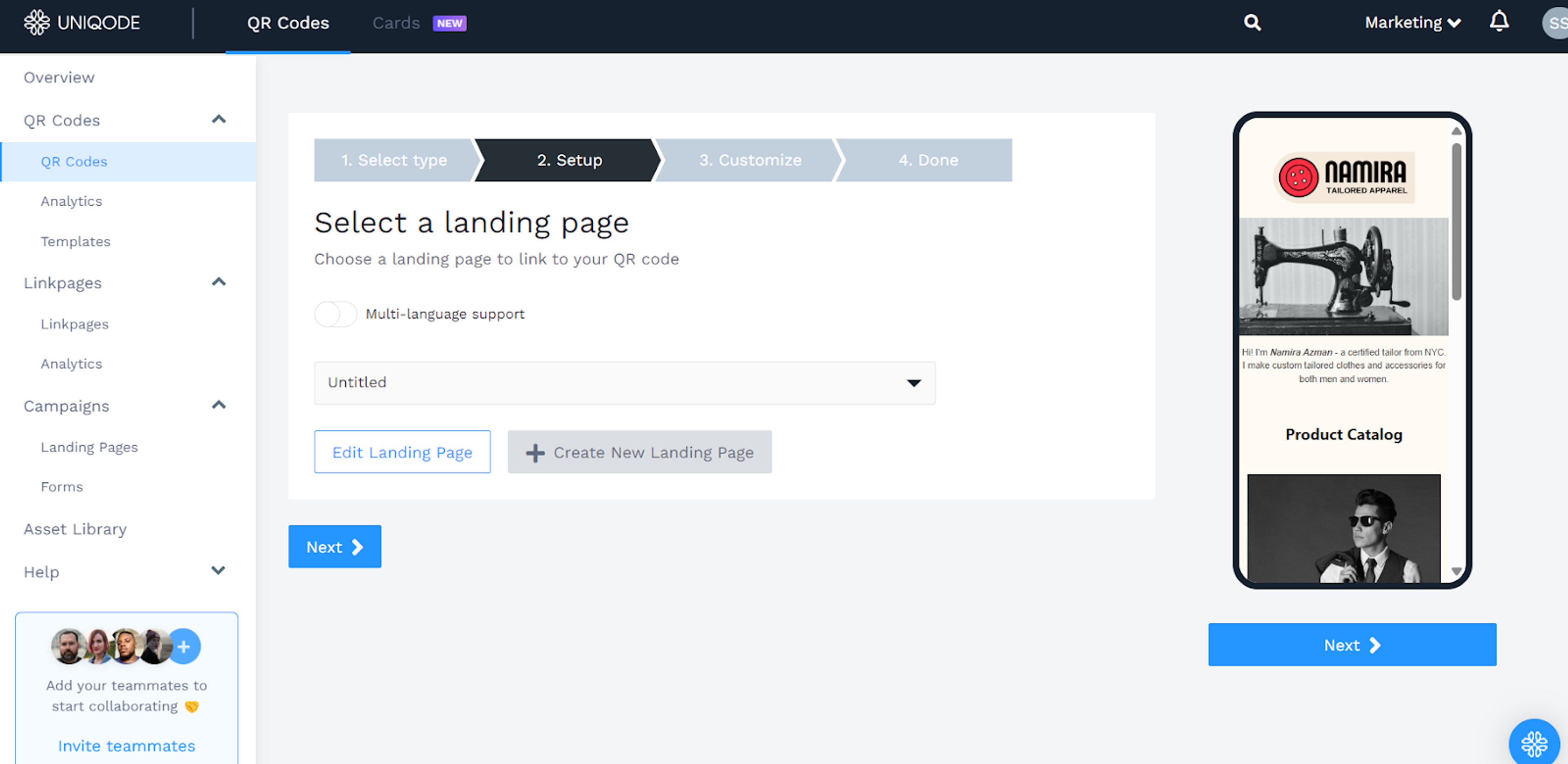 choose a landing page design