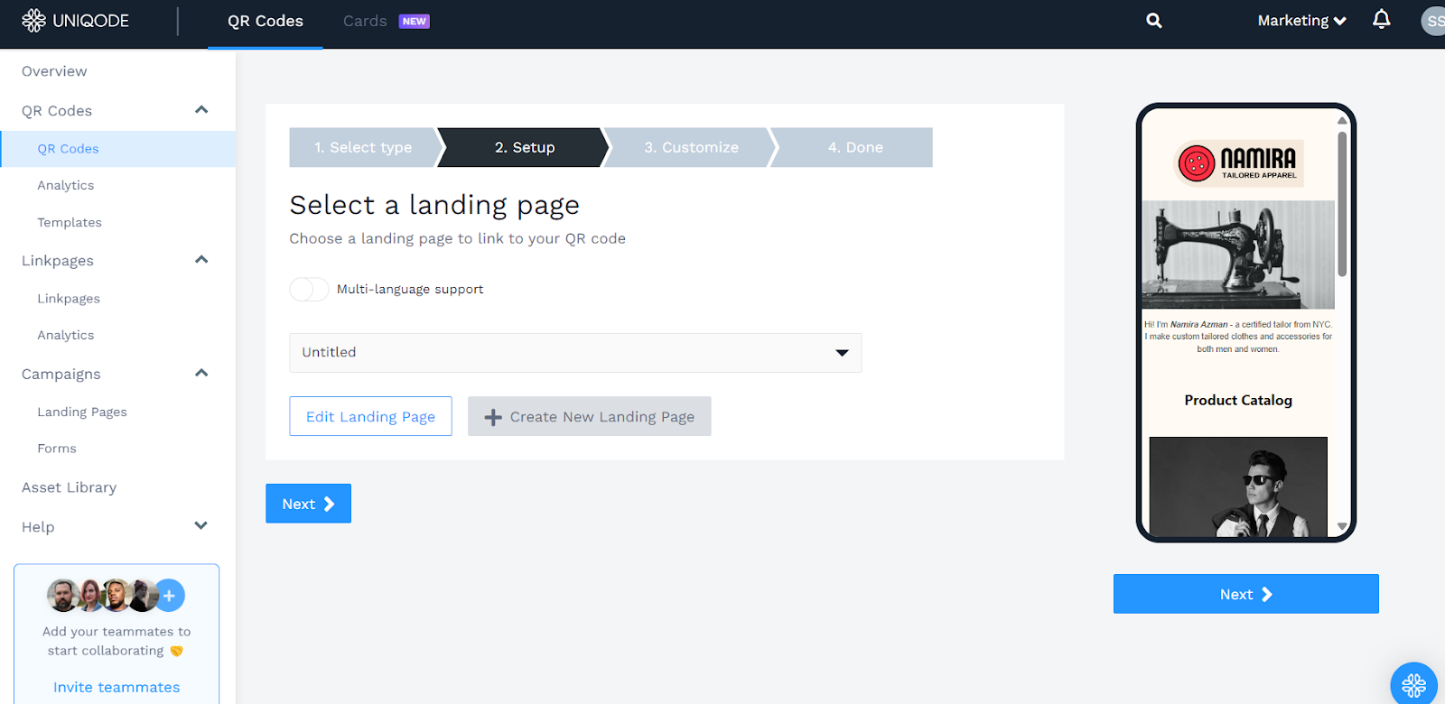 choose a landing page design