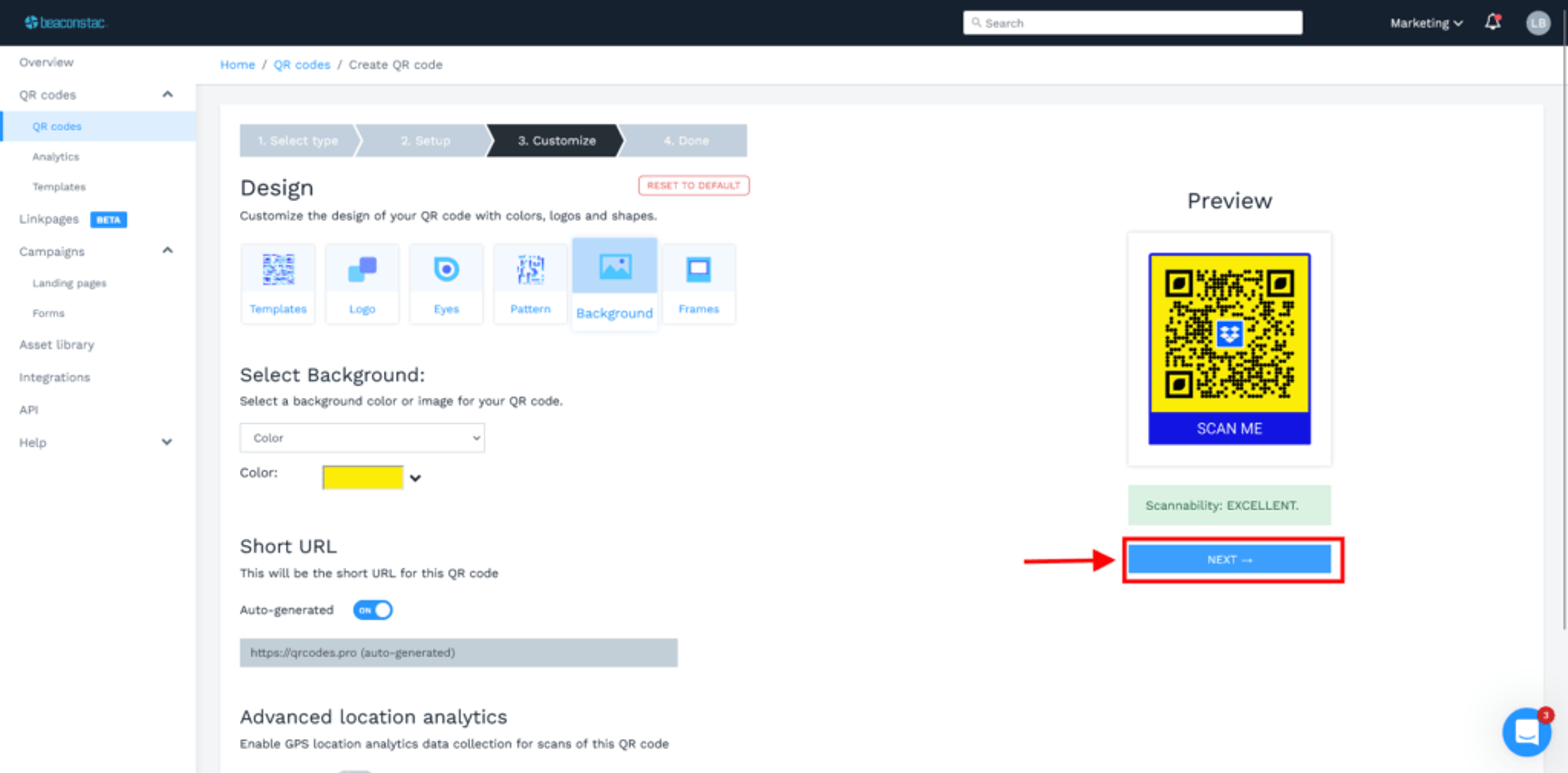 Step 5: Customize your Dropbox QR Code