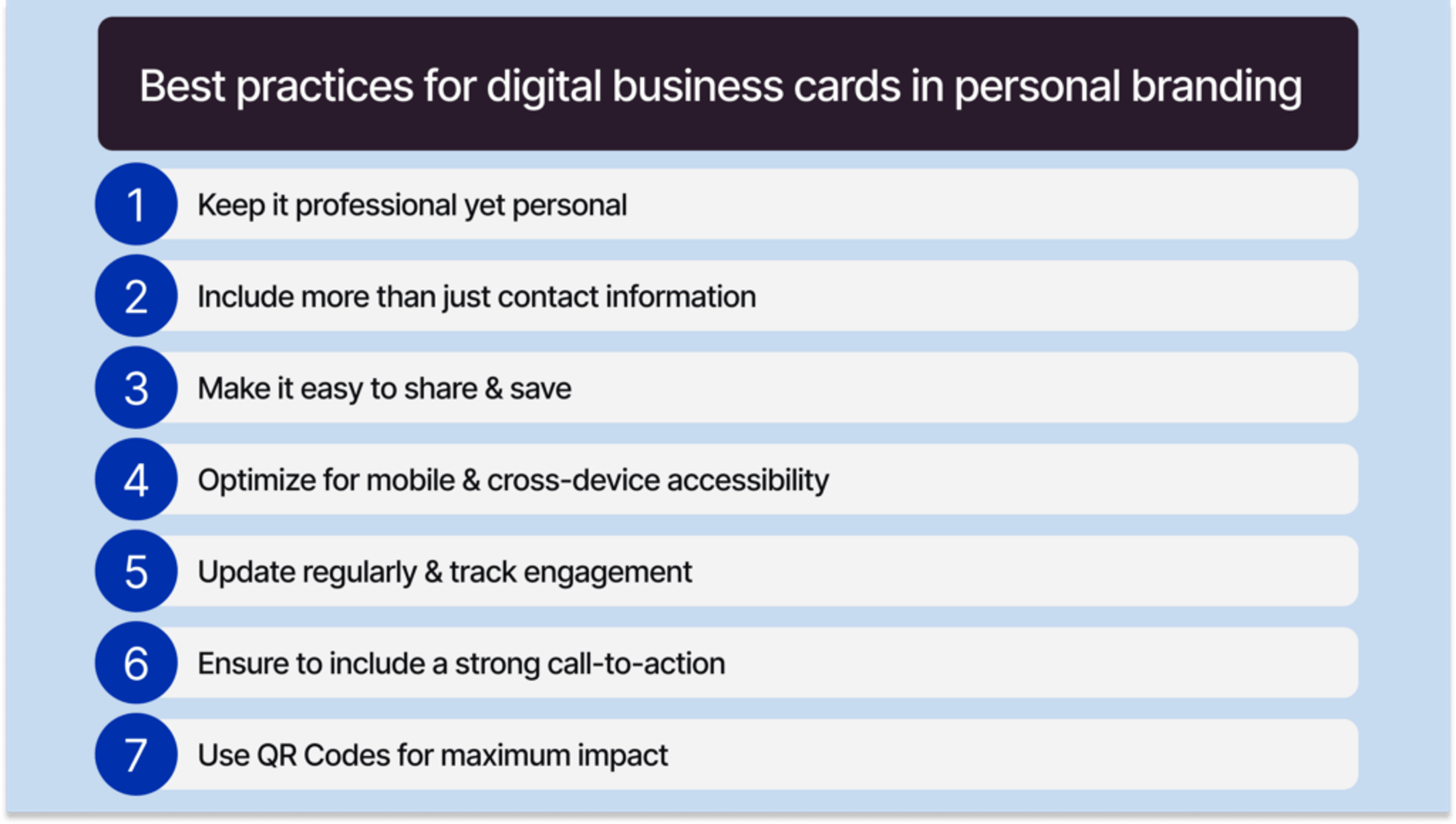 Best practices for digital business cards in personal branding