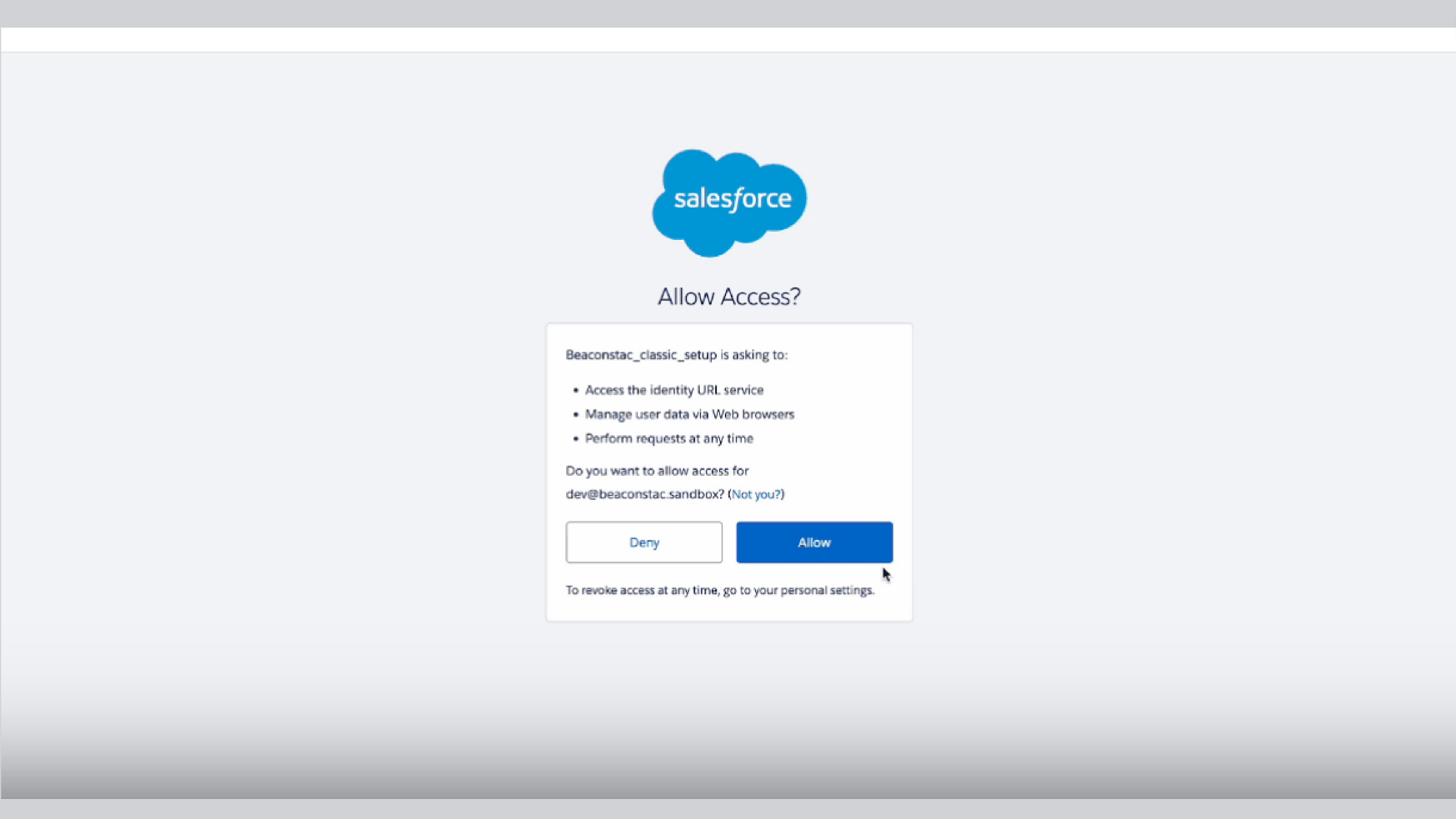 Salesforceverification page