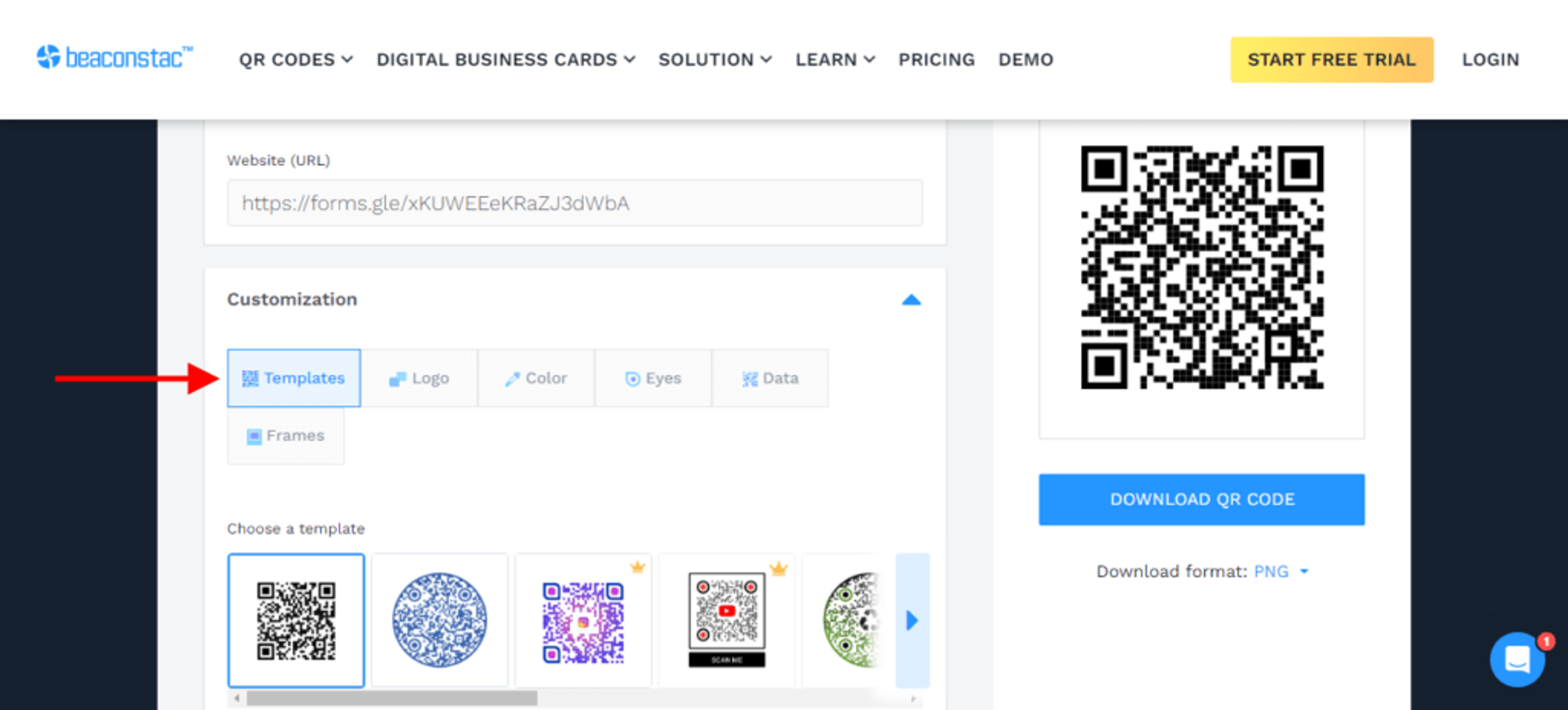 customize the sign in sheet QR Code design