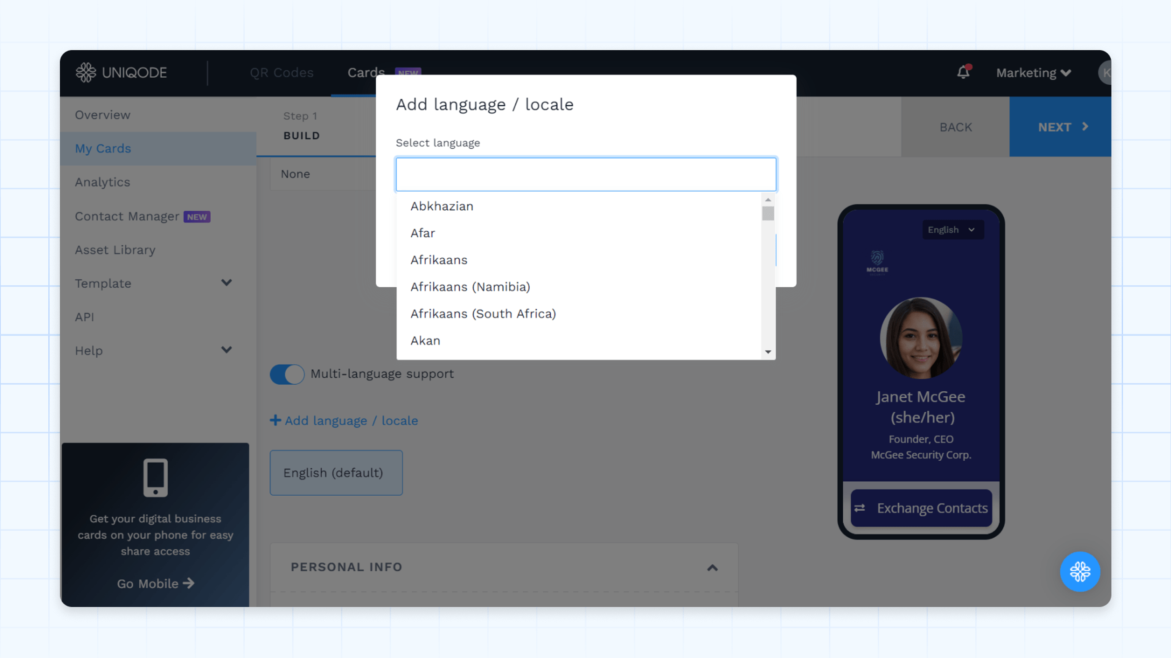 Multilingual-digital-business-cards