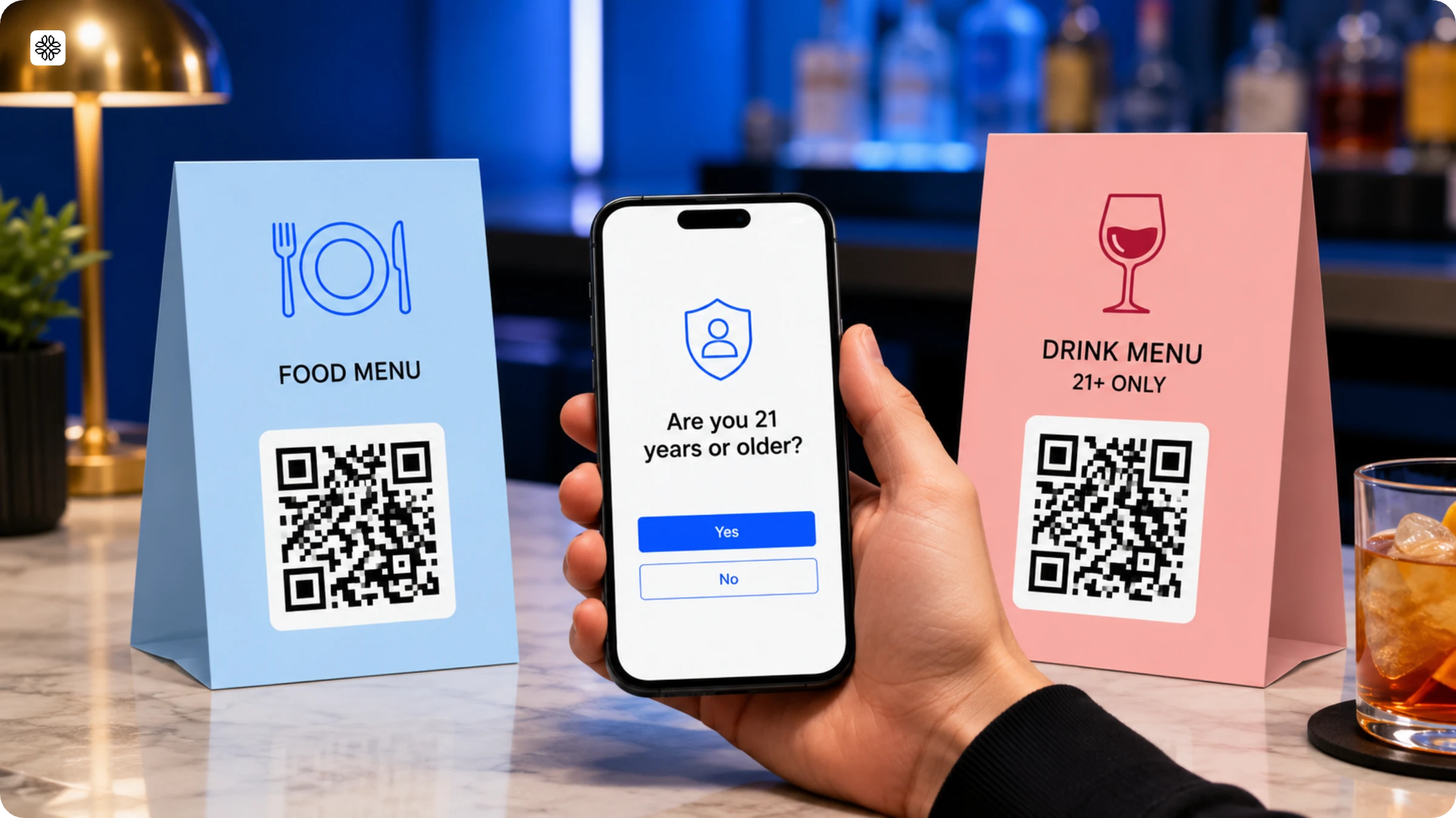 age restricted QR Code menu for restaurants