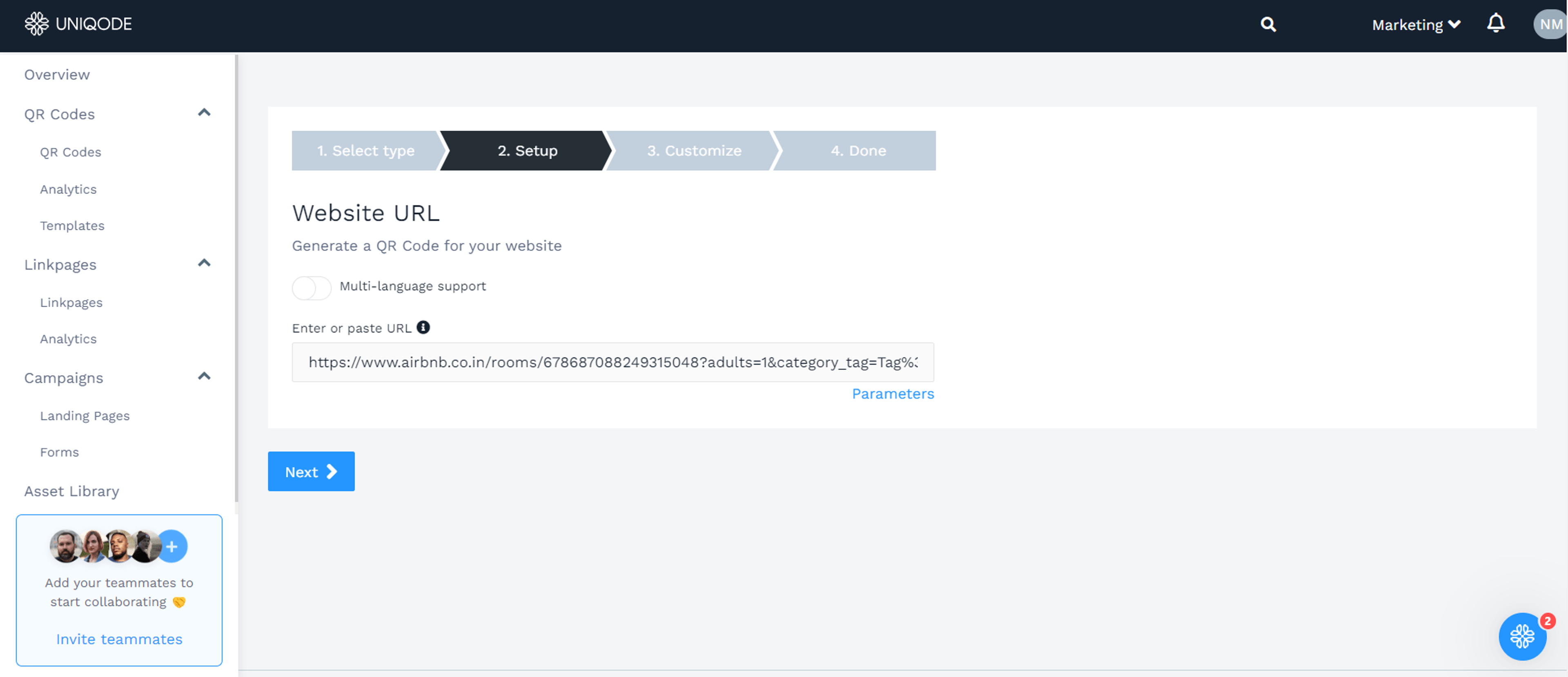 paste the url of the airbnb