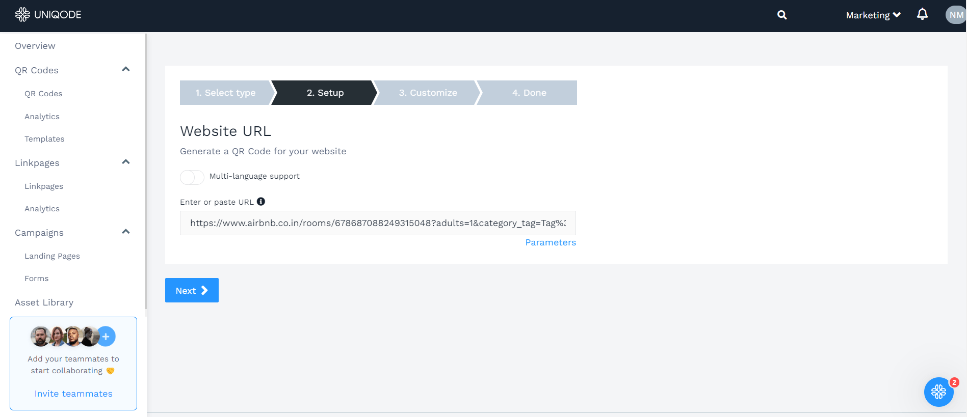 paste the url of the airbnb