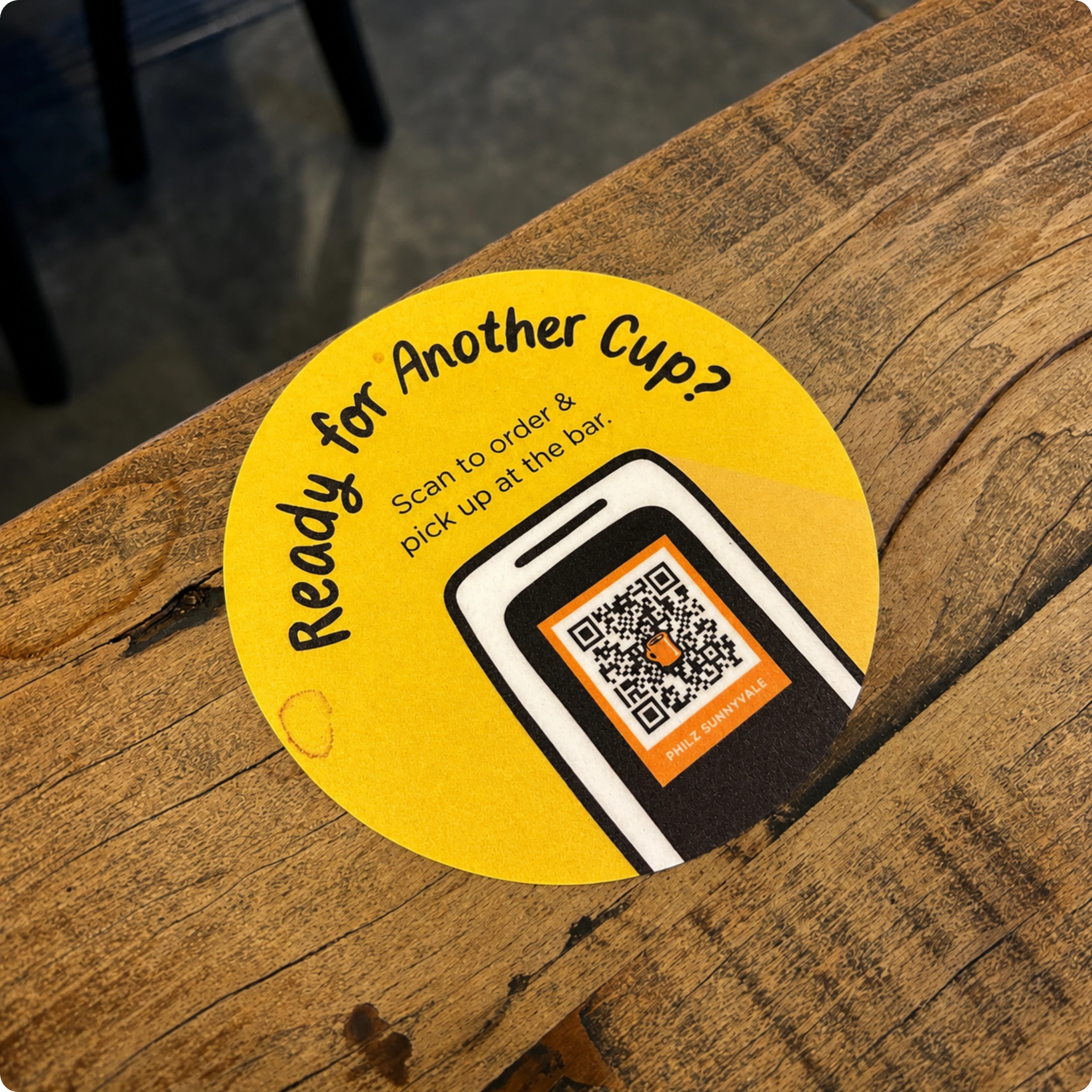 QR Code for ordering on a resetaurant table