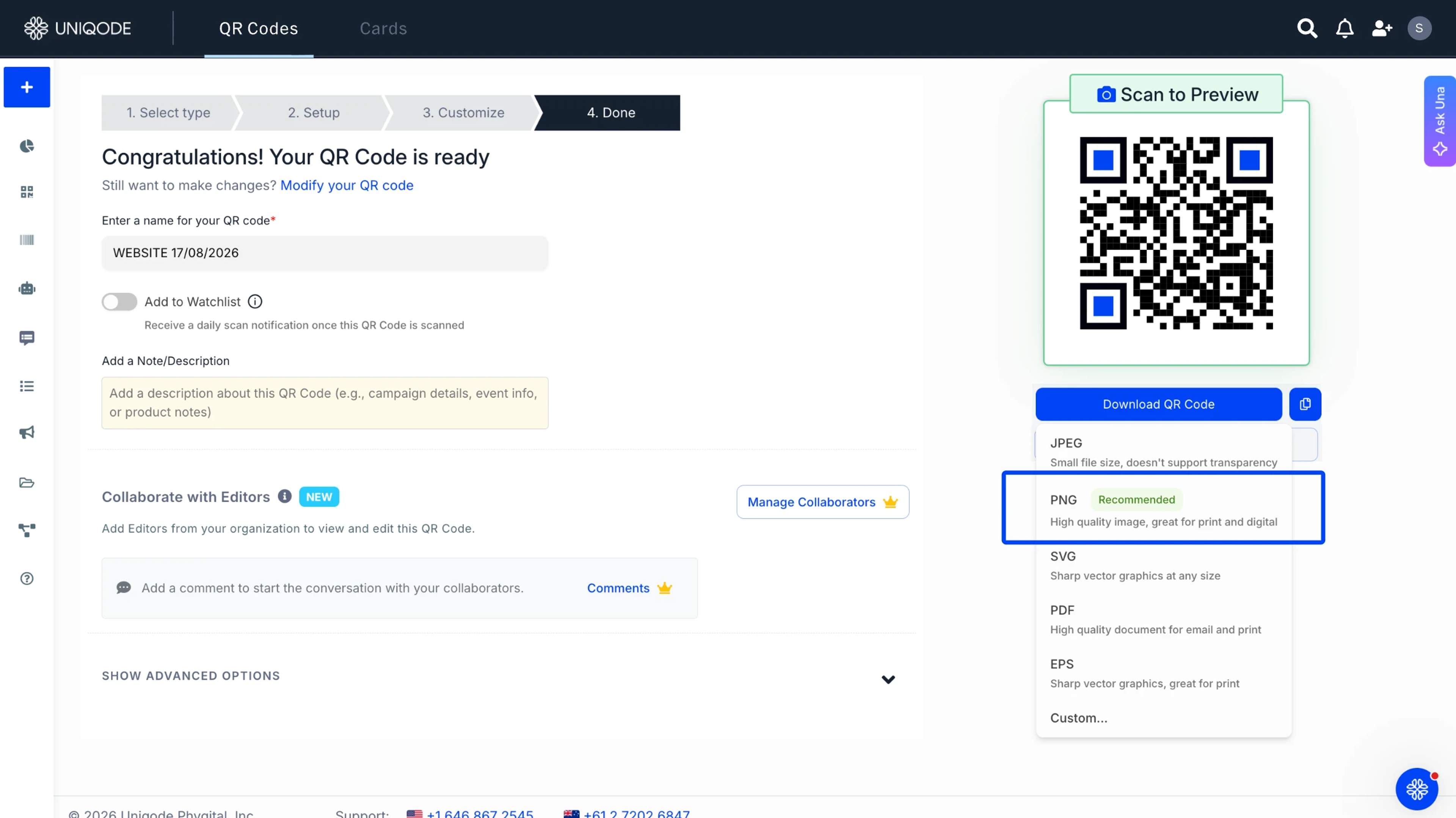 download PNG QR Code