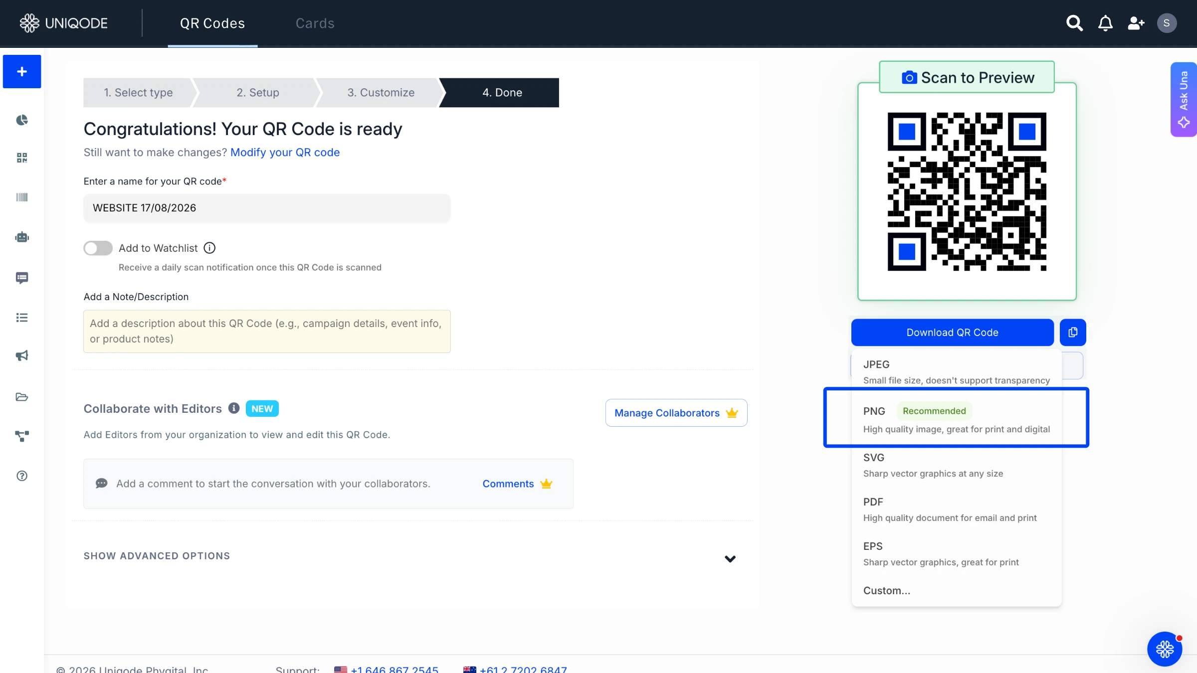 download PNG QR Code