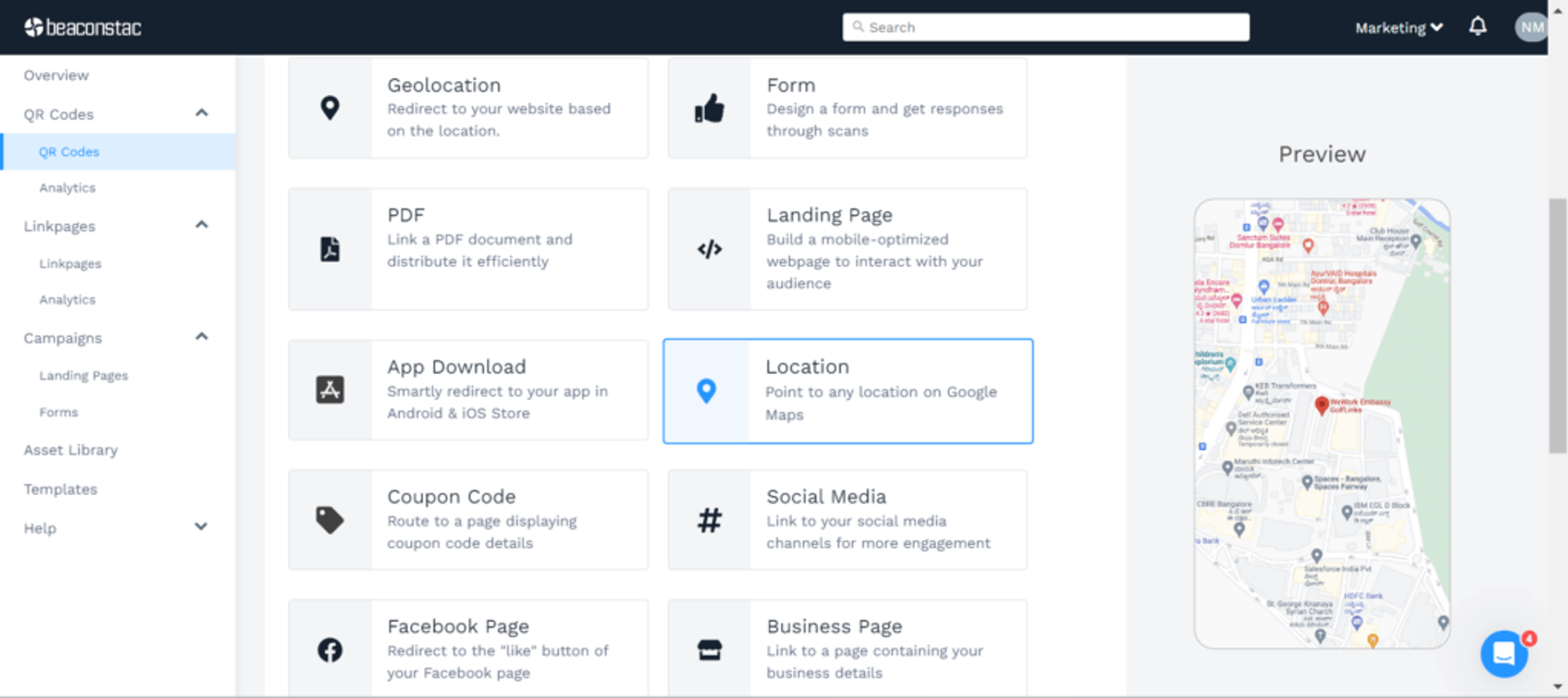 Choose location as your campaign