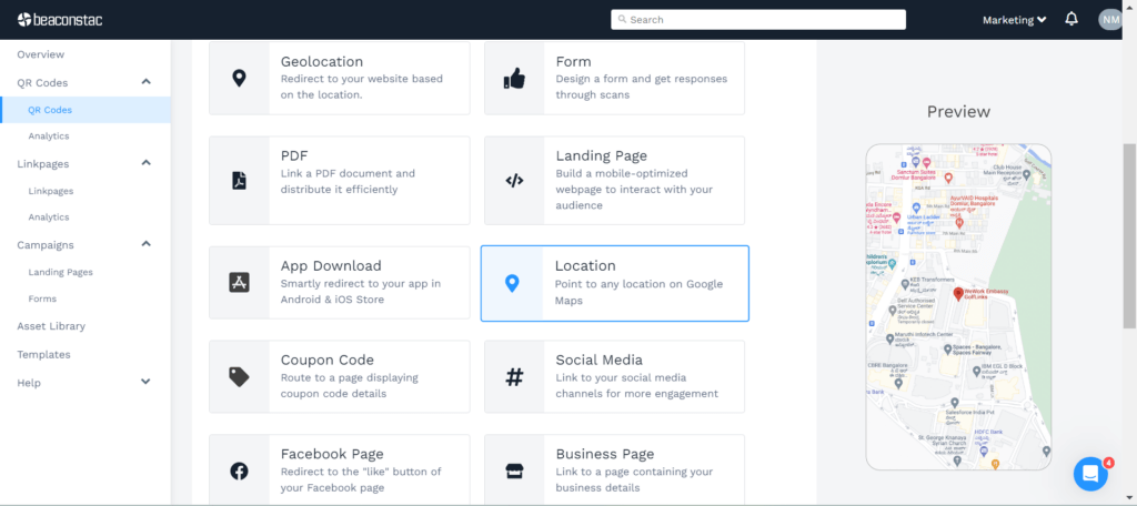 Choose location as your campaign