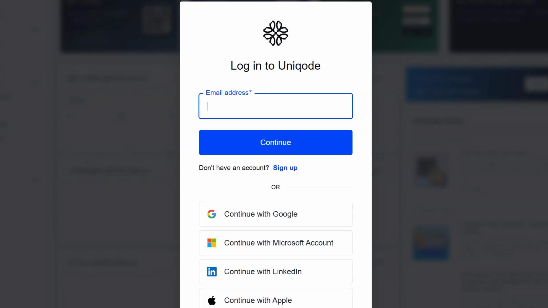 Sign in to Uniqode QR Code for photo sharing