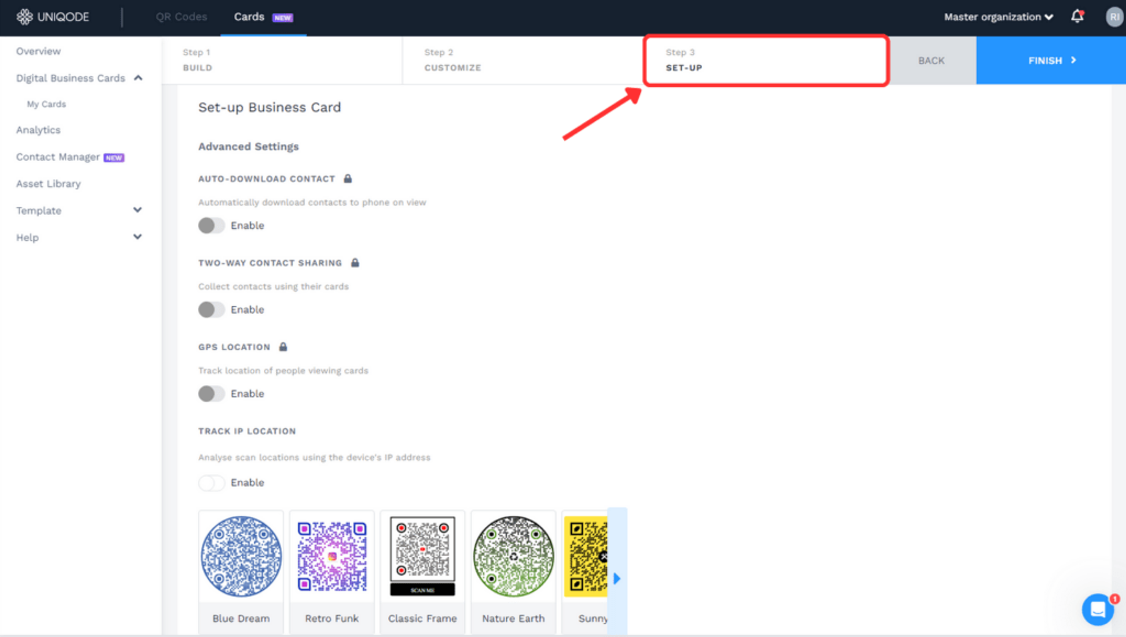 Enable advanced settings