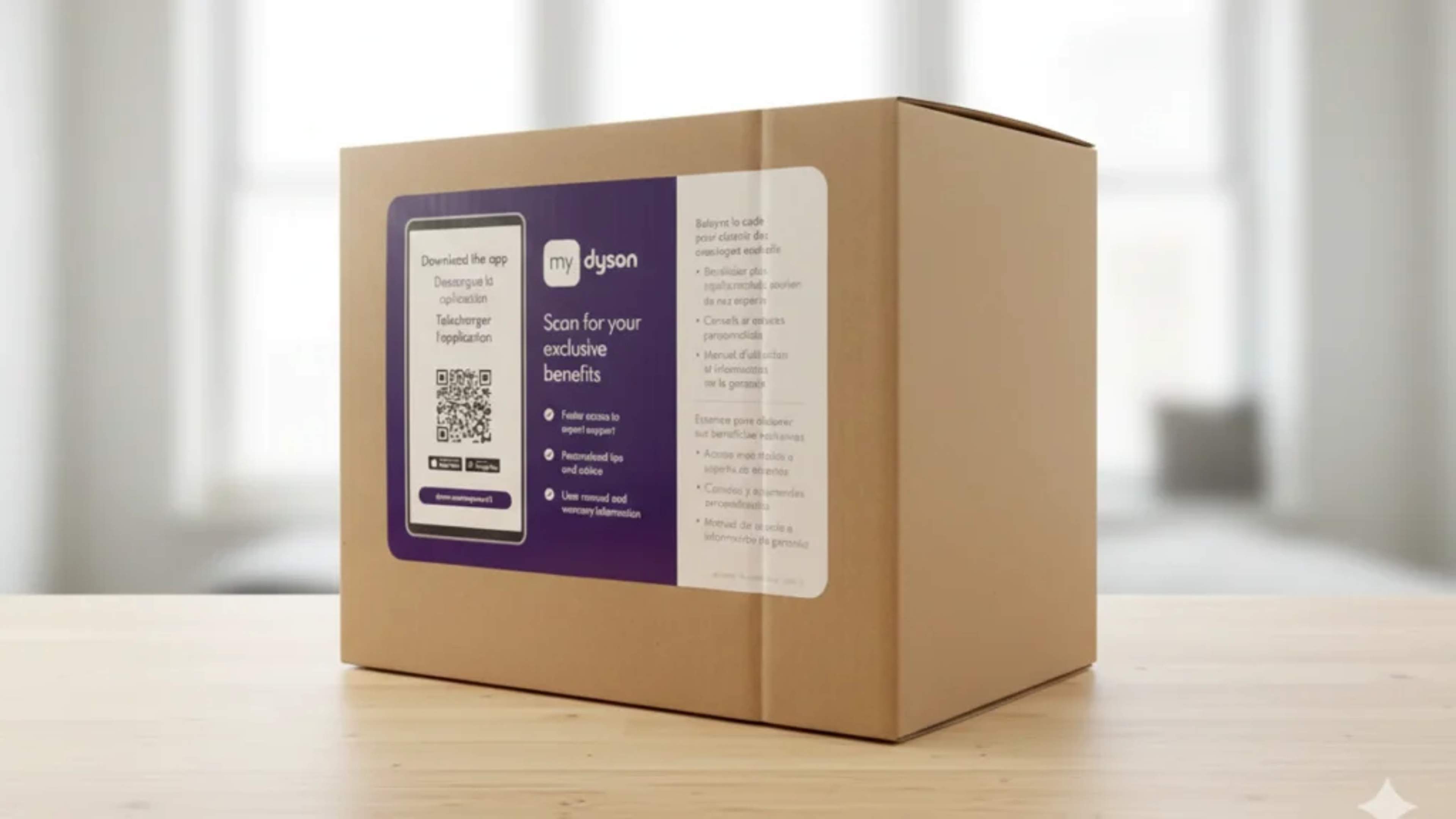 Dyson uses QR Codes for connected packaging