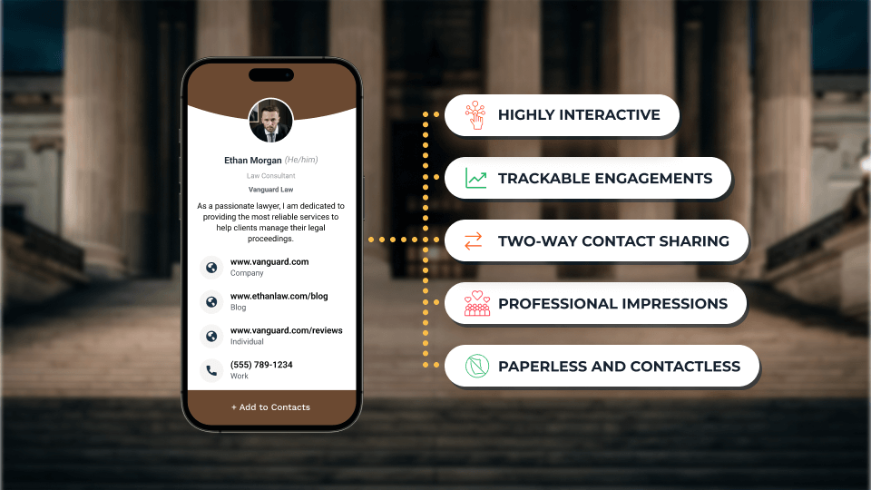 Top benefits of digital business cards for lawyers.