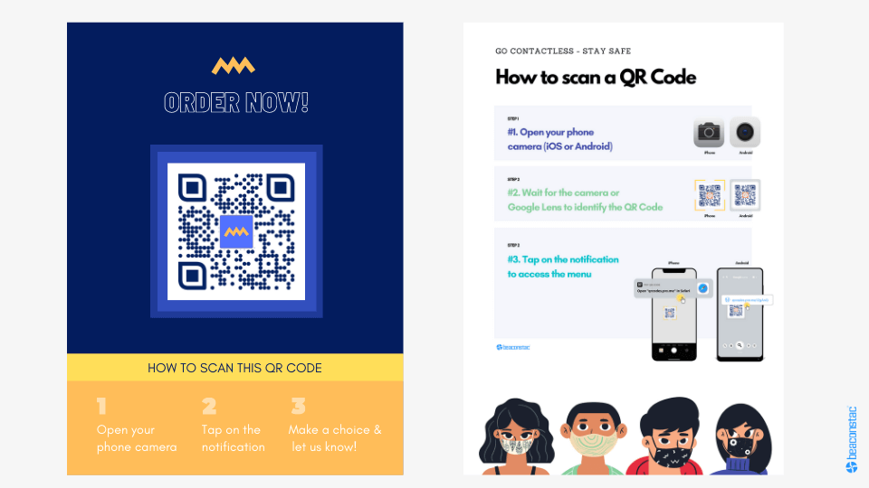 QR Code menu poster examples