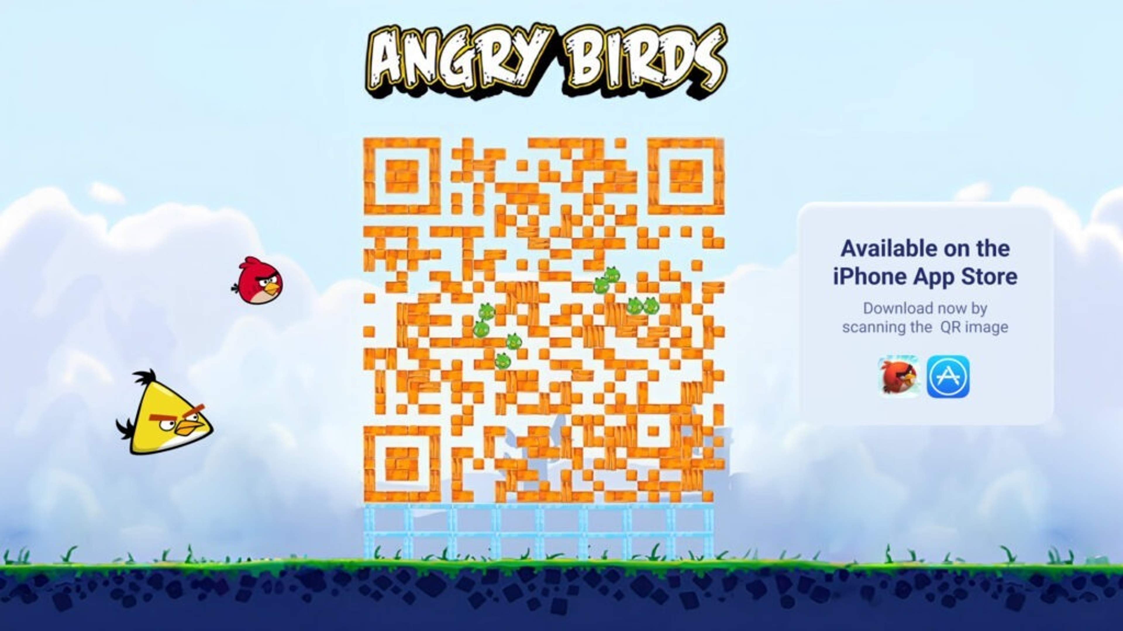 Angry Birds uses app download QR Codes to boost interaction