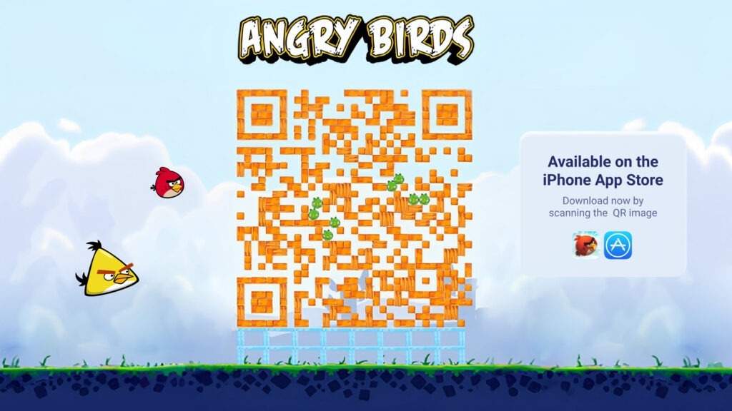 Angry Birds uses app download QR Codes to boost interaction