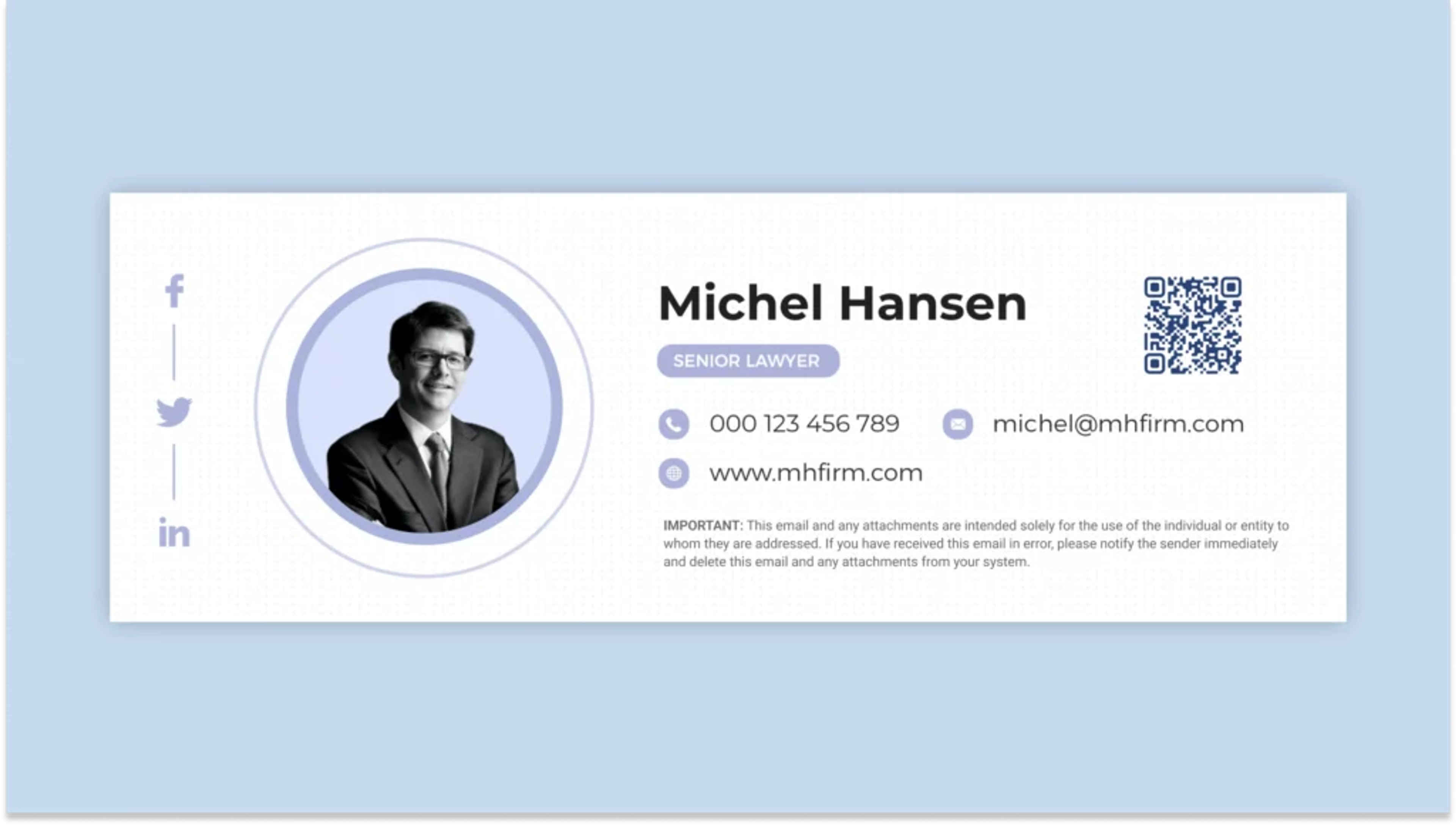 Email signature template for lawyers