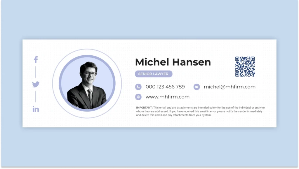 Email signature template for lawyers