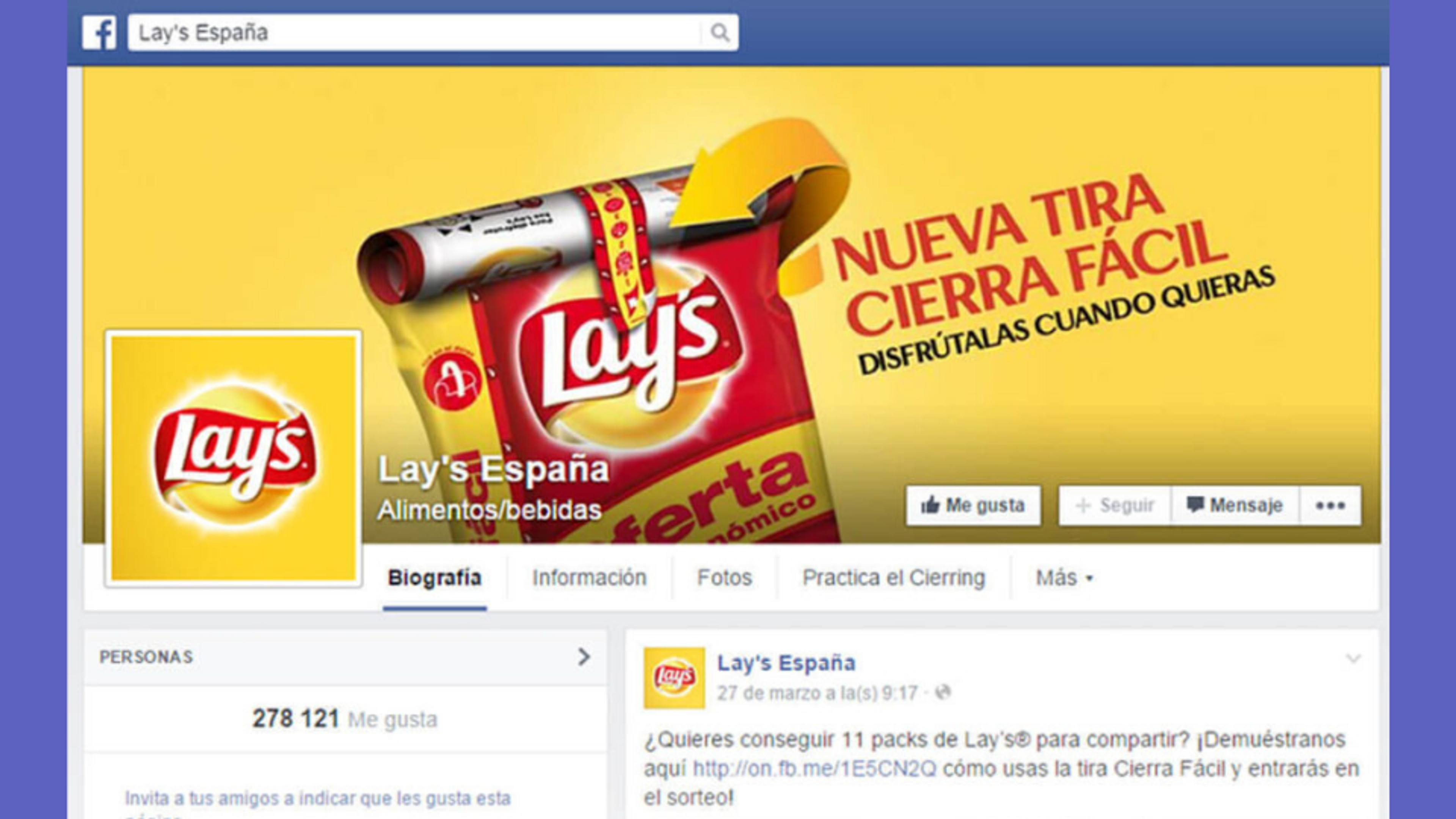 Lays’ Facebook QR Codes connect customers to their Facebook fan page
