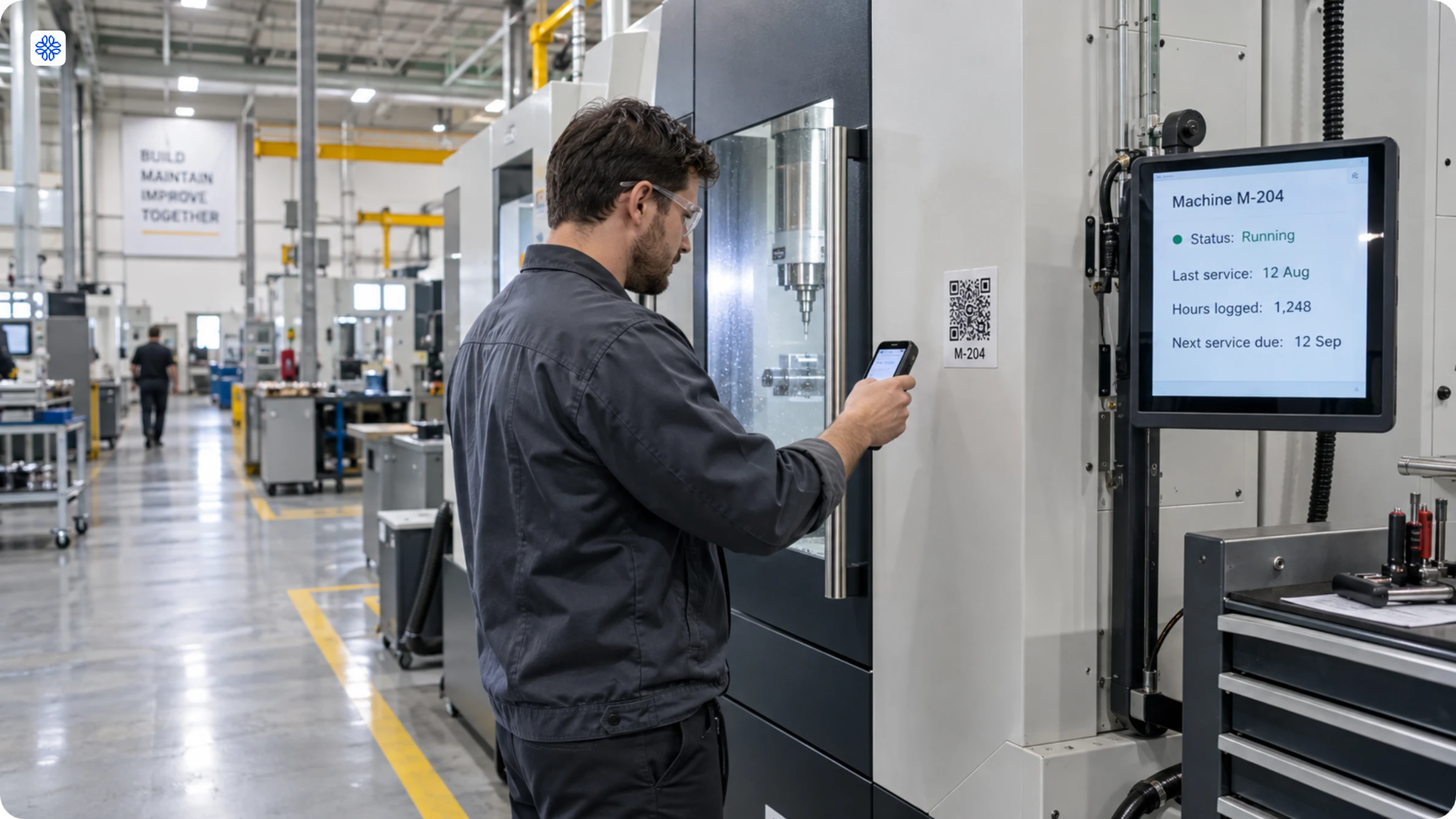 asset and equipment maintenance with manufacturing QR Codes
