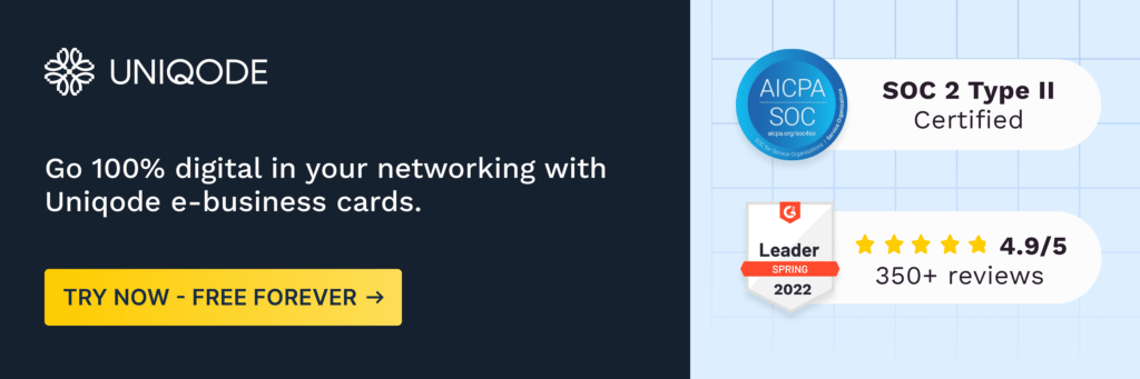 professional networking with digital business card