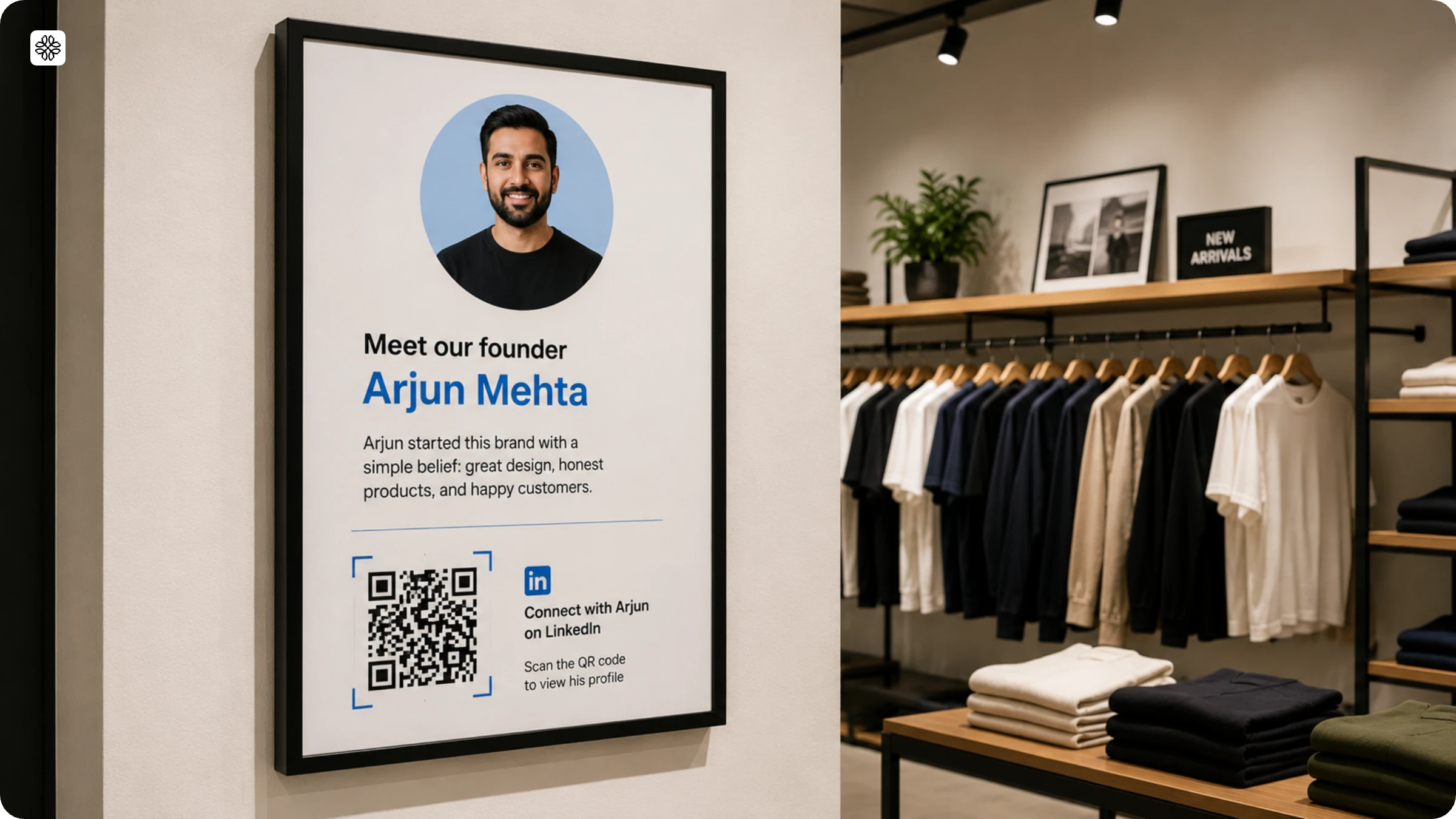 QR Code campaign - LinkedIn used QR Codes to share founder story