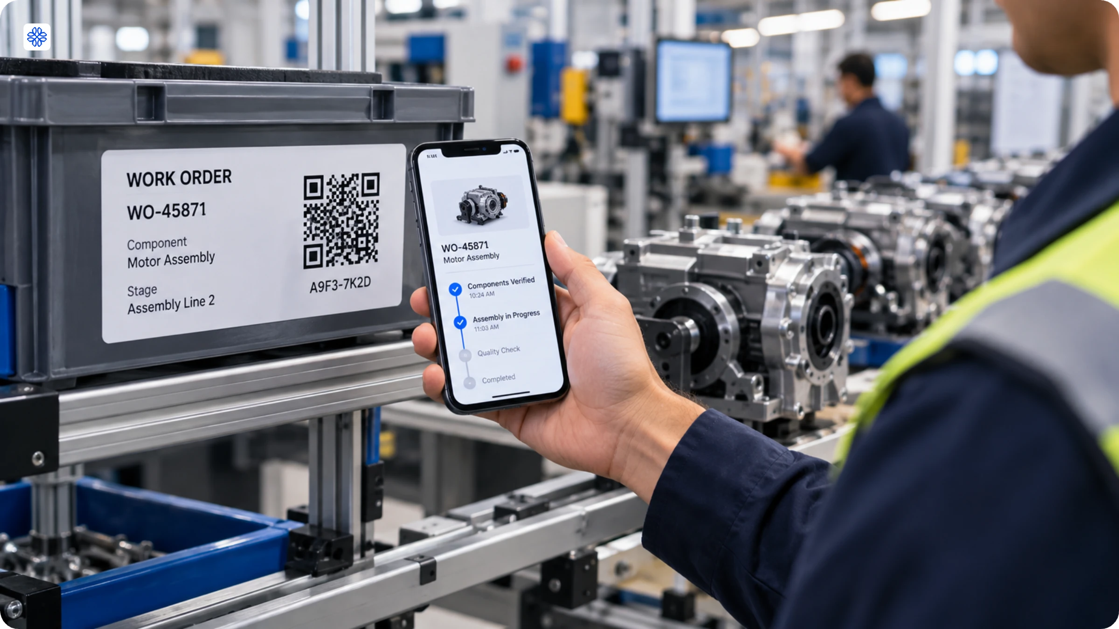 manufacturing progress tracking with supply chain management QR Codes
